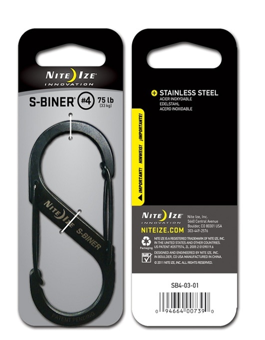 Nite Ize S-Biner 4 Black Carabiner