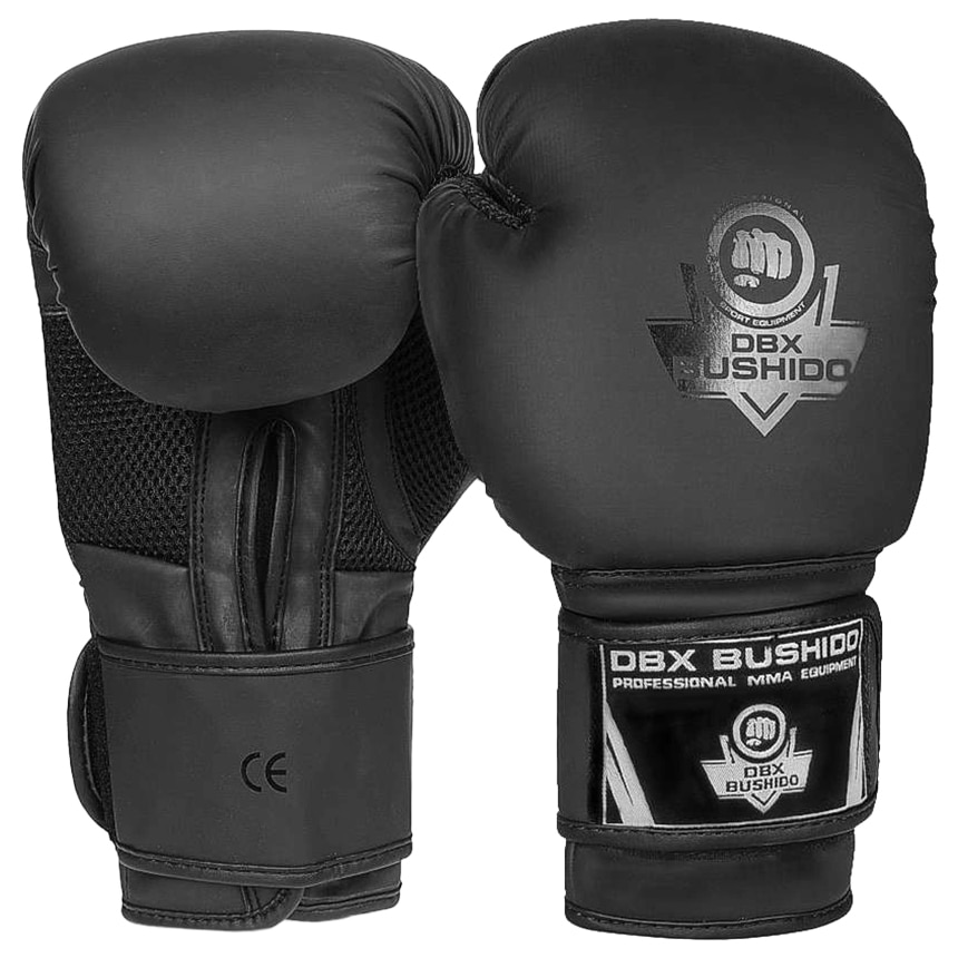 DBX Bushido Black Master B-2V12 Boxing Gloves - Black/Gray