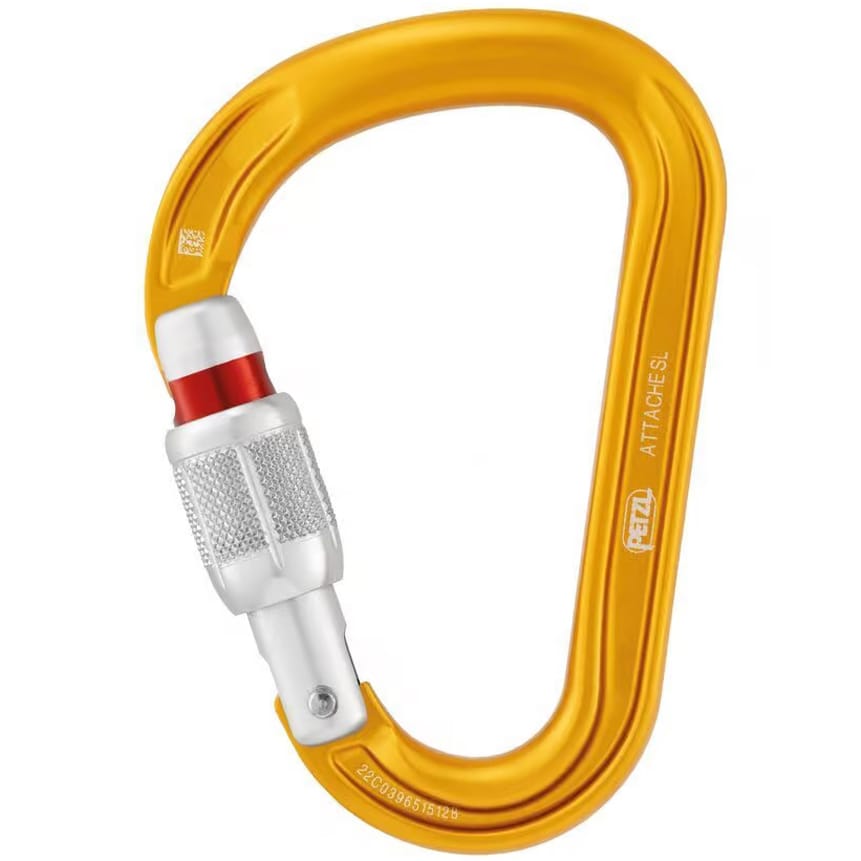 Petzl Attache Srew-Lock climbing carabiner - Yellow