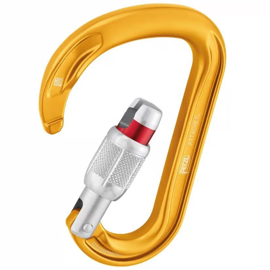 Petzl Attache Srew-Lock climbing carabiner - Yellow