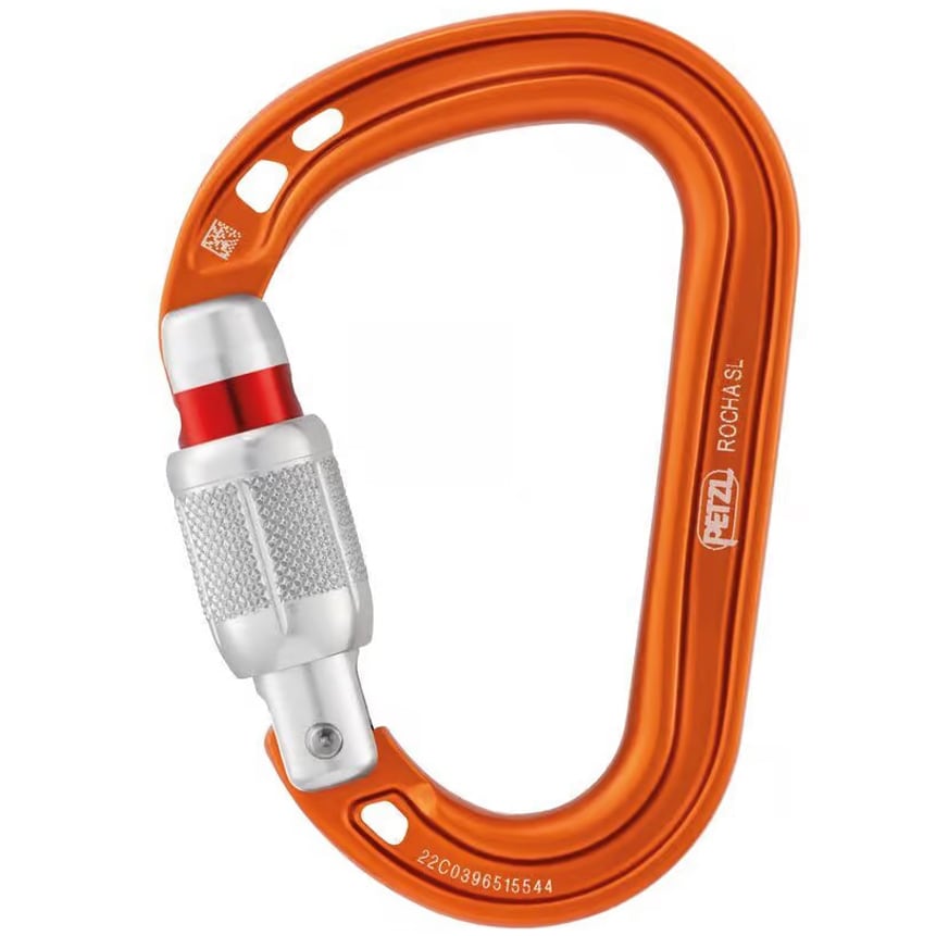 Petzl Rocha Srew-Lock Climbing Carabiner - Orange