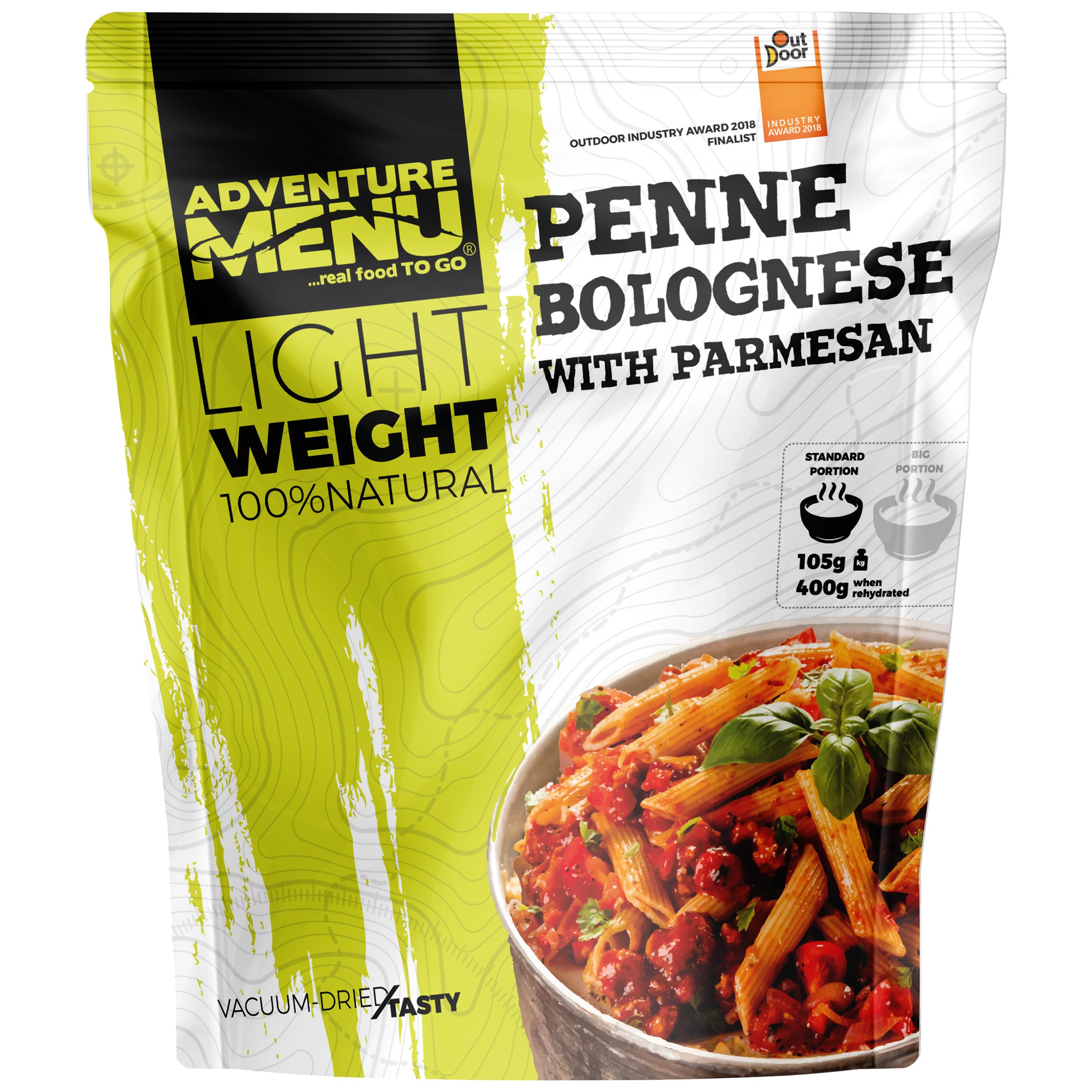 Adventure Menu Freeze-dried food penne bolognese with parmesan - 400 g