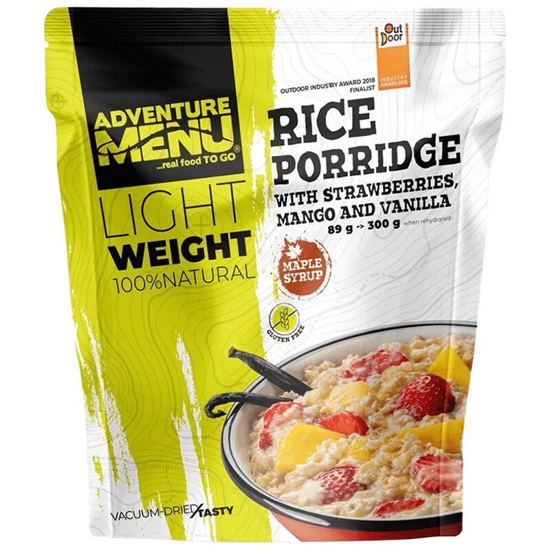 Adventure Menu Freeze-dried food rice porridge with strawberries, mango and vanilla - 300 g