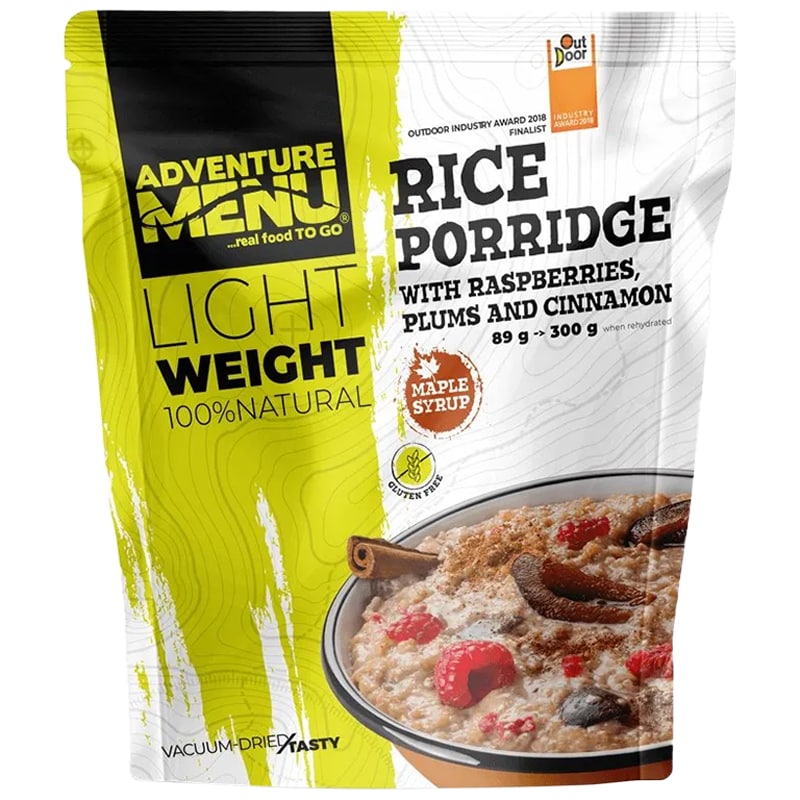 Adventure Menu Freeze-dried food rice porridge with raspberries, plums and cinnamon - 300 g