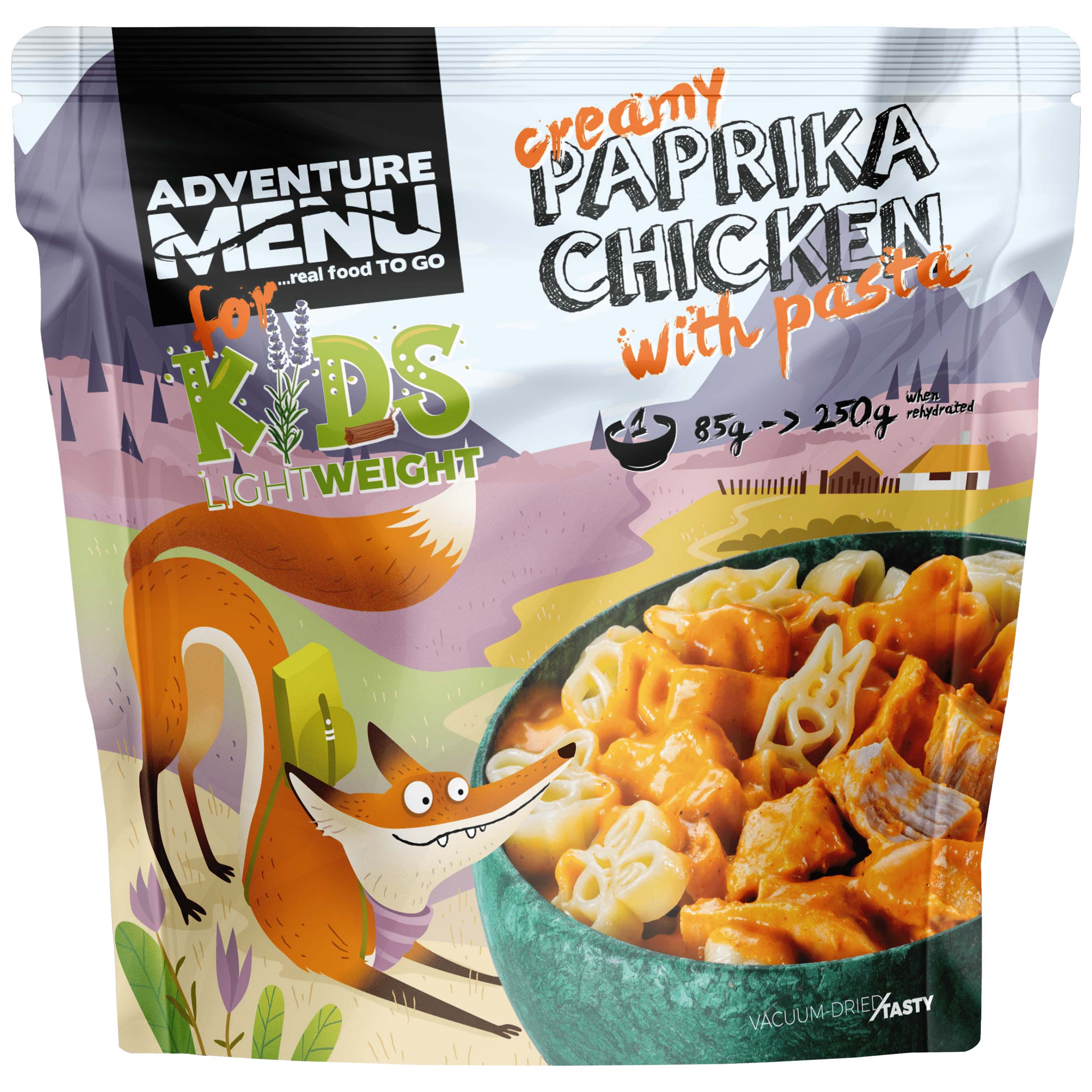 Adventure Menu Kids Freeze-dried food creamy paprika chicken with pasta - 250 g