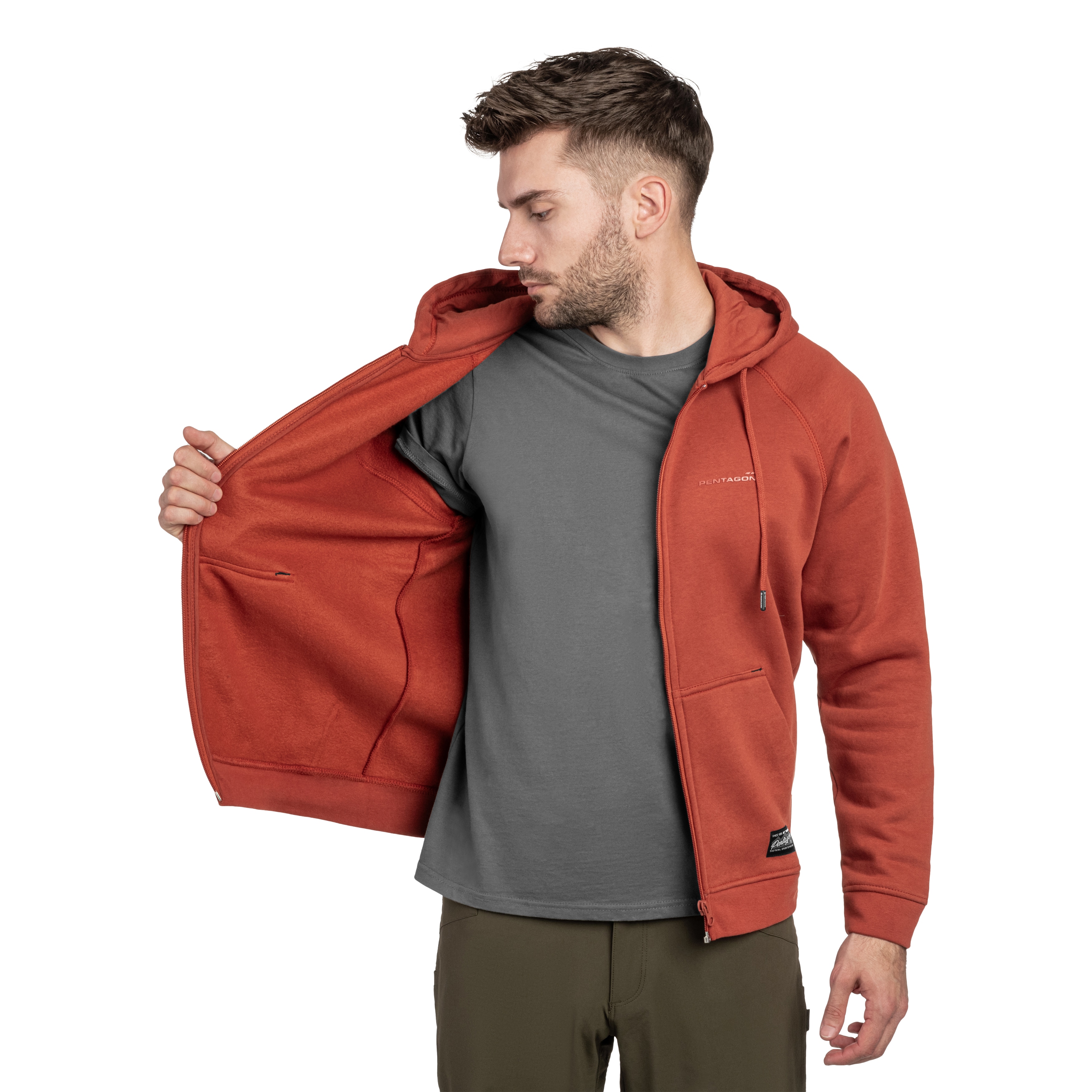 Pentagon Phaeton Zip Hoodie - Maroon Red