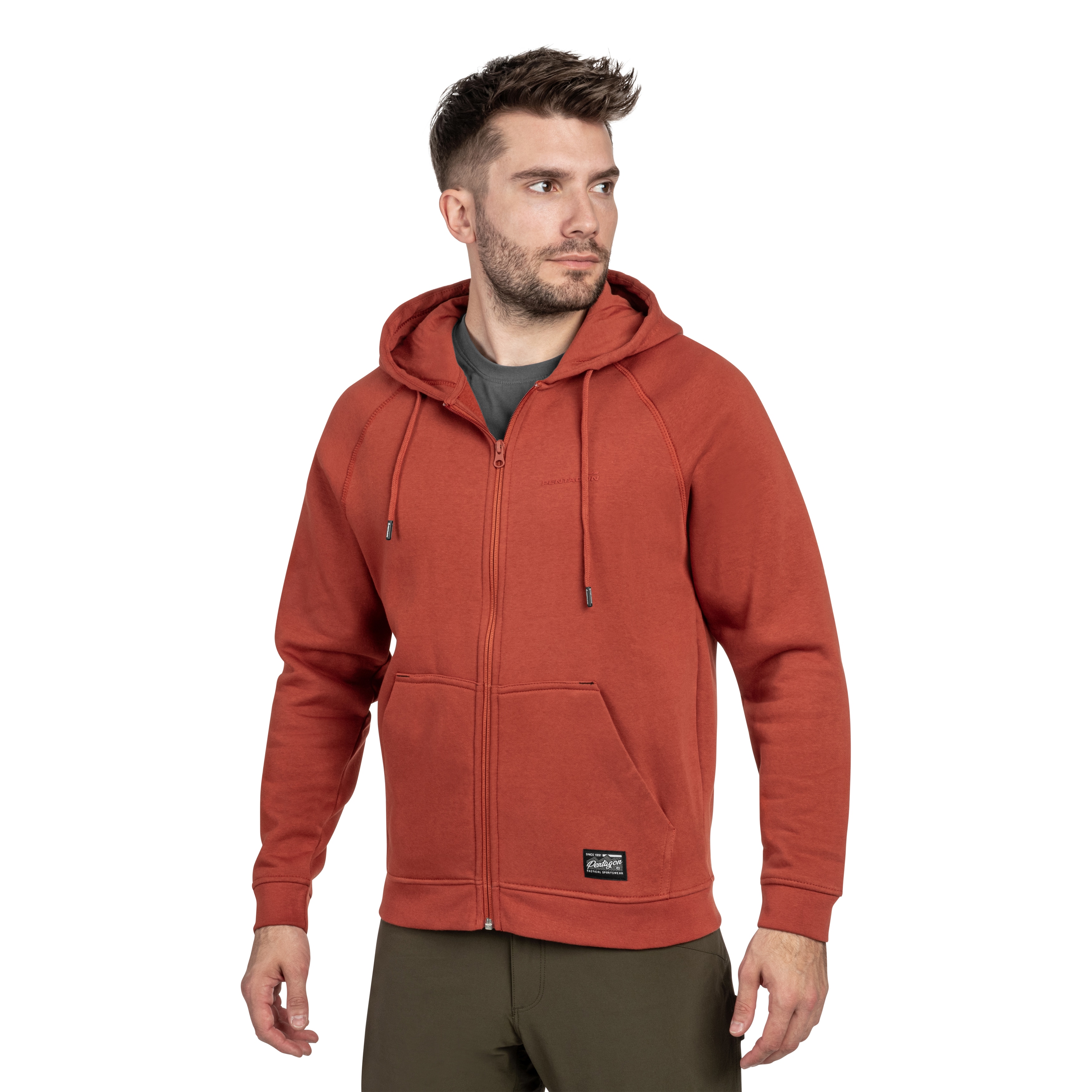 Pentagon Phaeton Zip Hoodie - Maroon Red