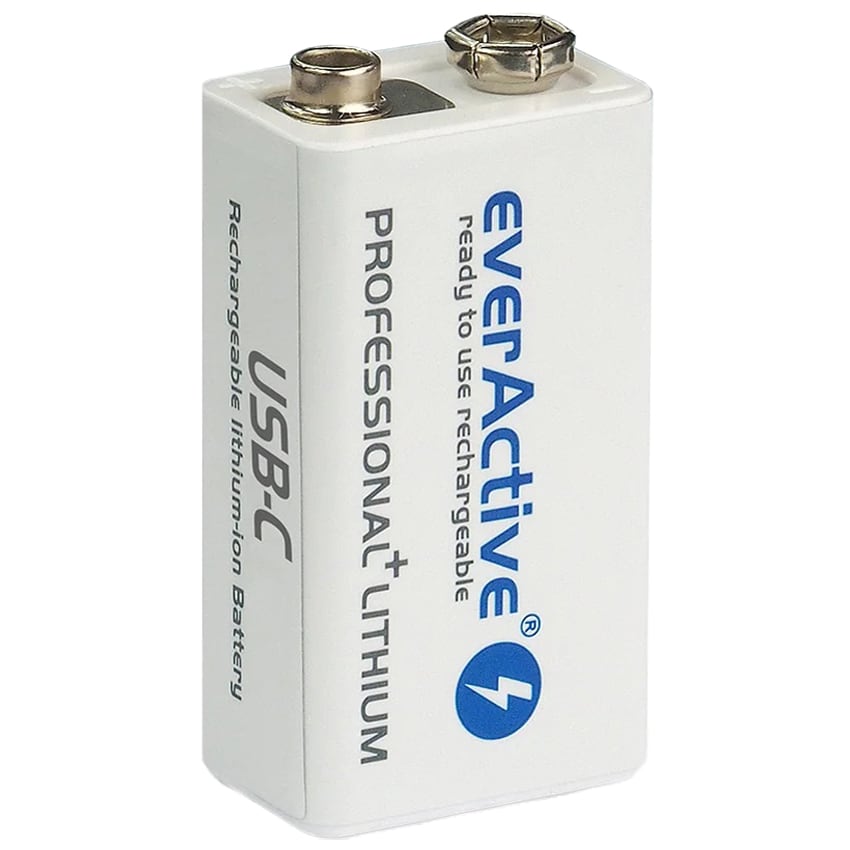 EverActive 6F22/9V Li-ion 550 mAh USB-C Rechargeable Battery