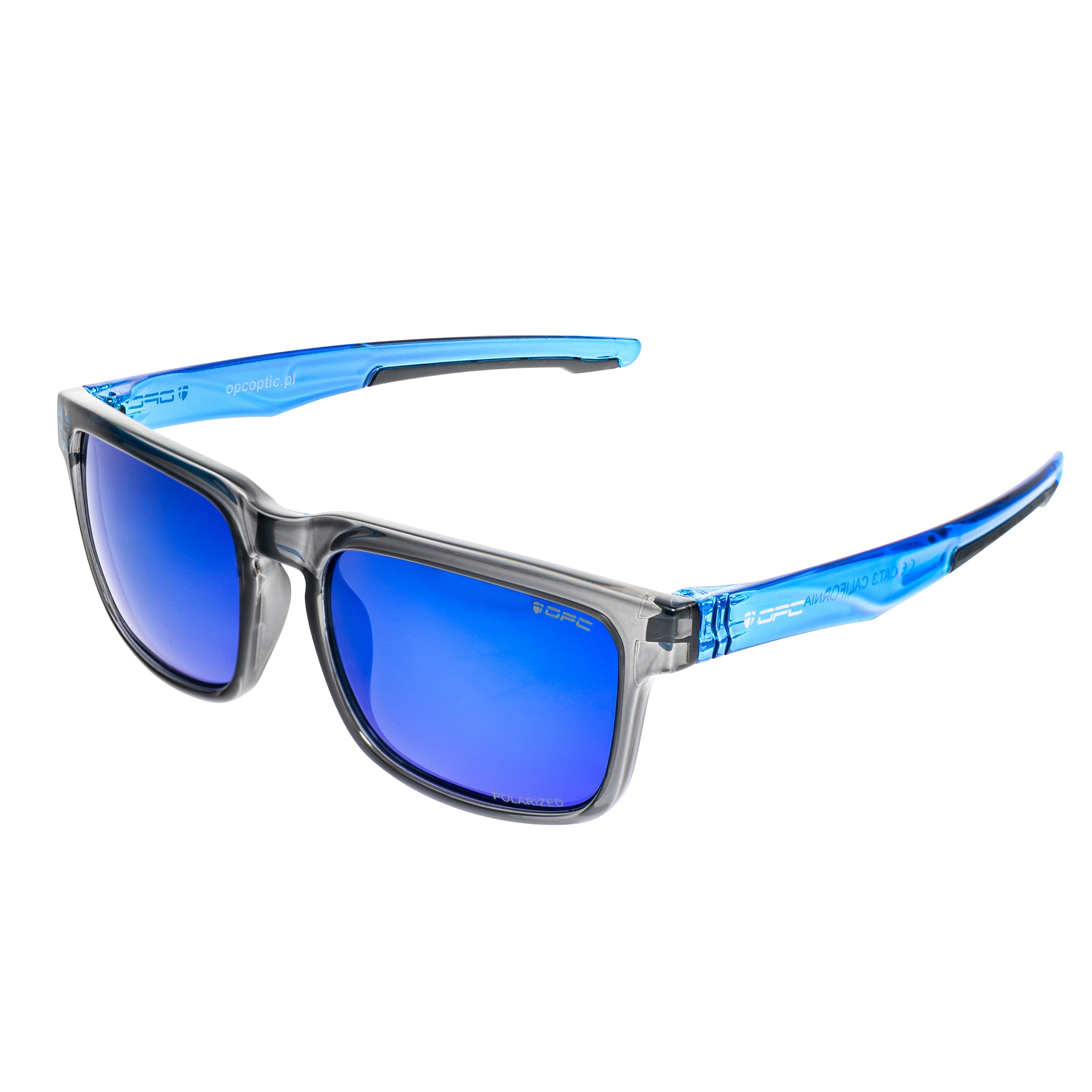 OPC Lifestyle California sunglasses - Black Matt Blue Revo Polarised