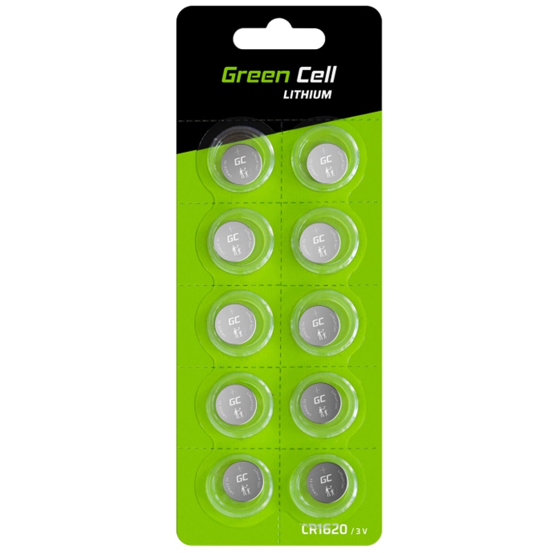 Green Cell CR1620 3V 70mAh lithium battery - 10 pcs.