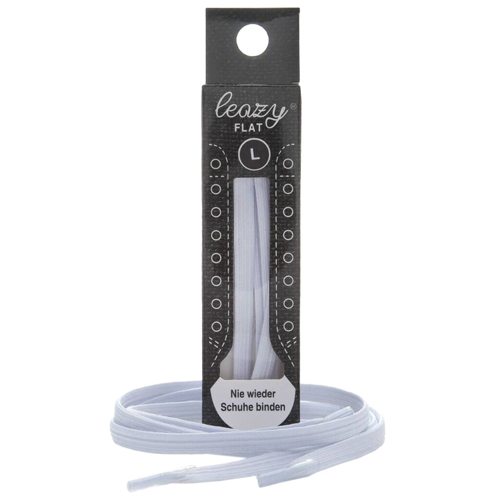 Leazy Flat Elastic Laces - White