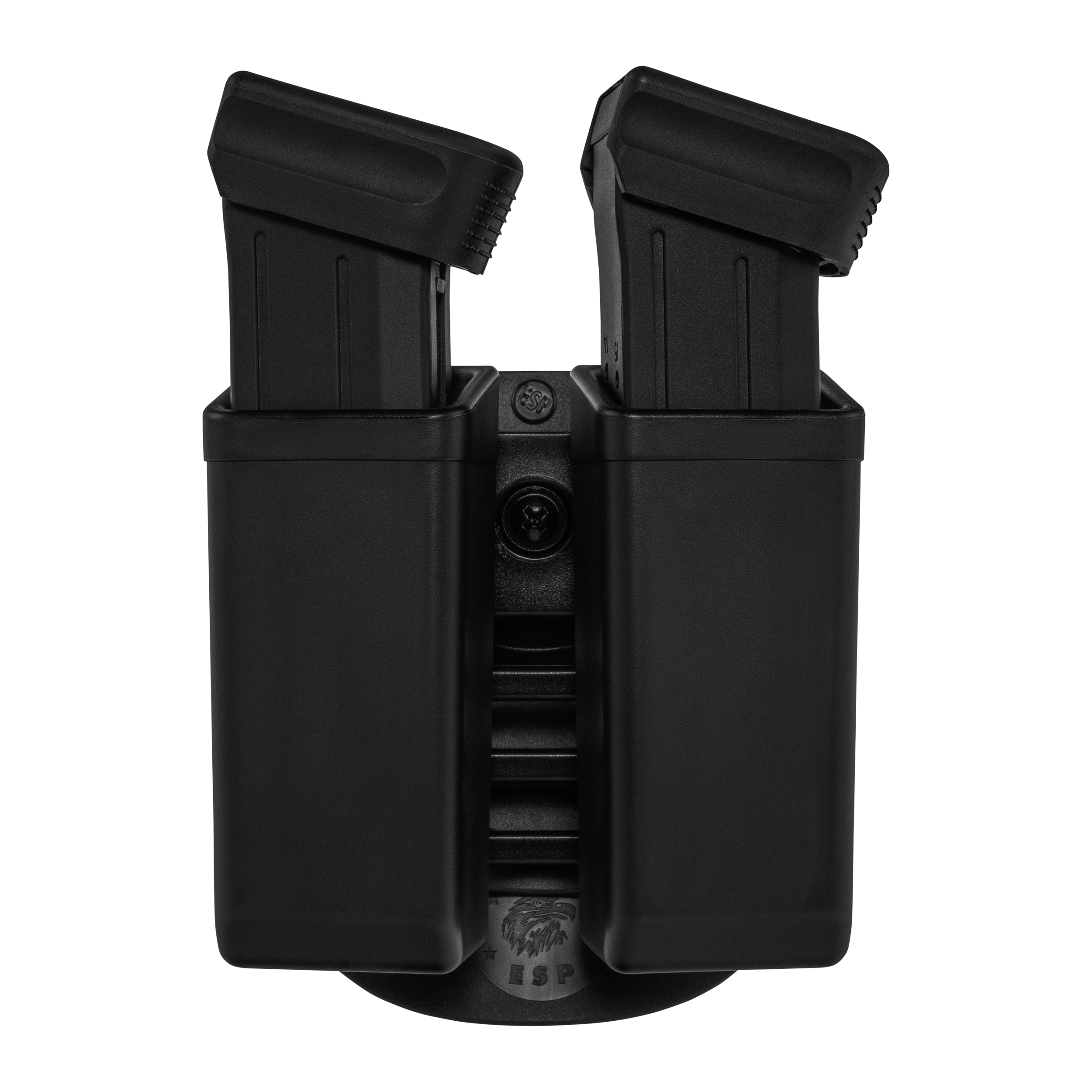 ESP Double Rotating Pouch with Paddle Mount for 9 mm Magazines - Black