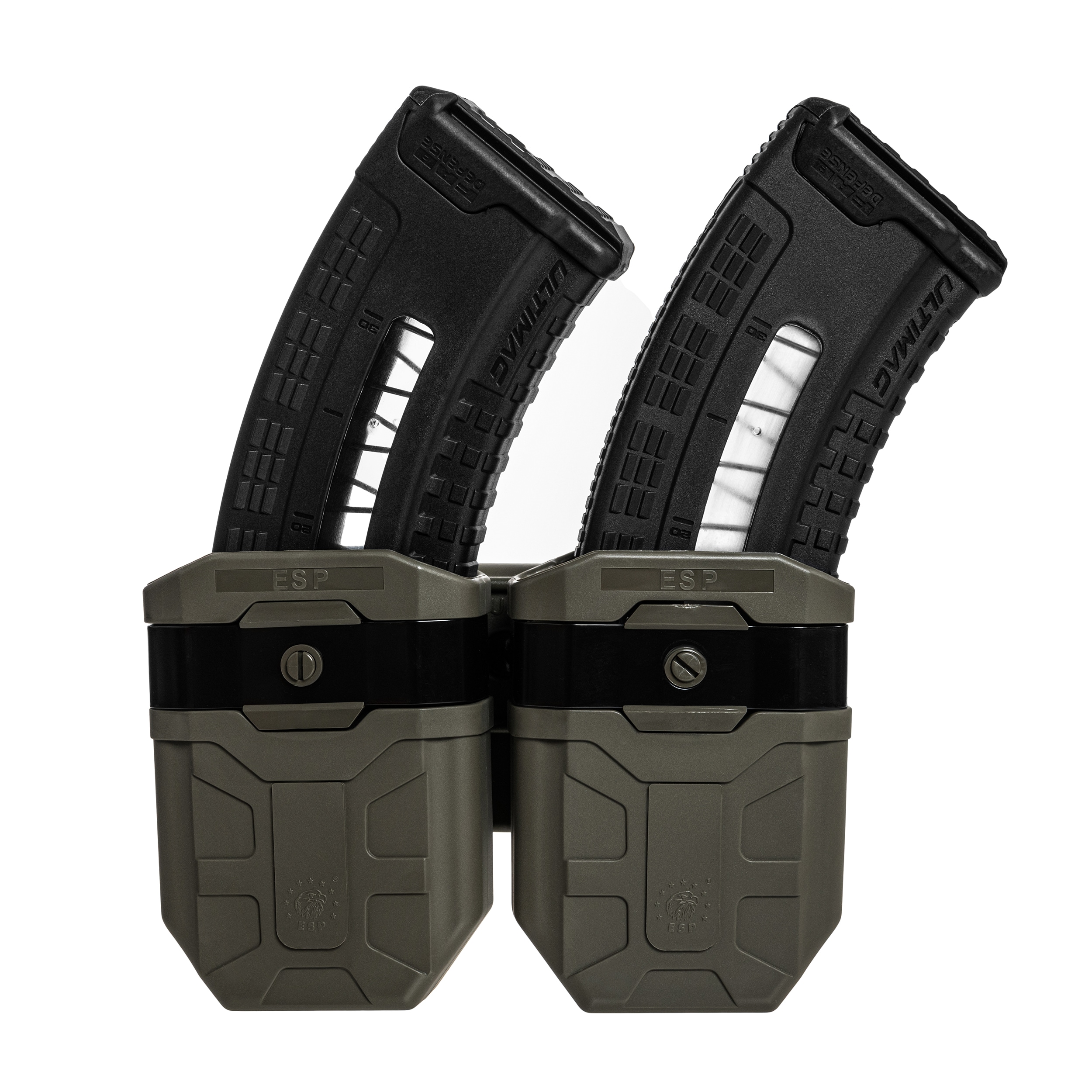 ESP Double pouch with UBC-03 Clip mount for 7.62 x 39 mm magazines - Olive Drab