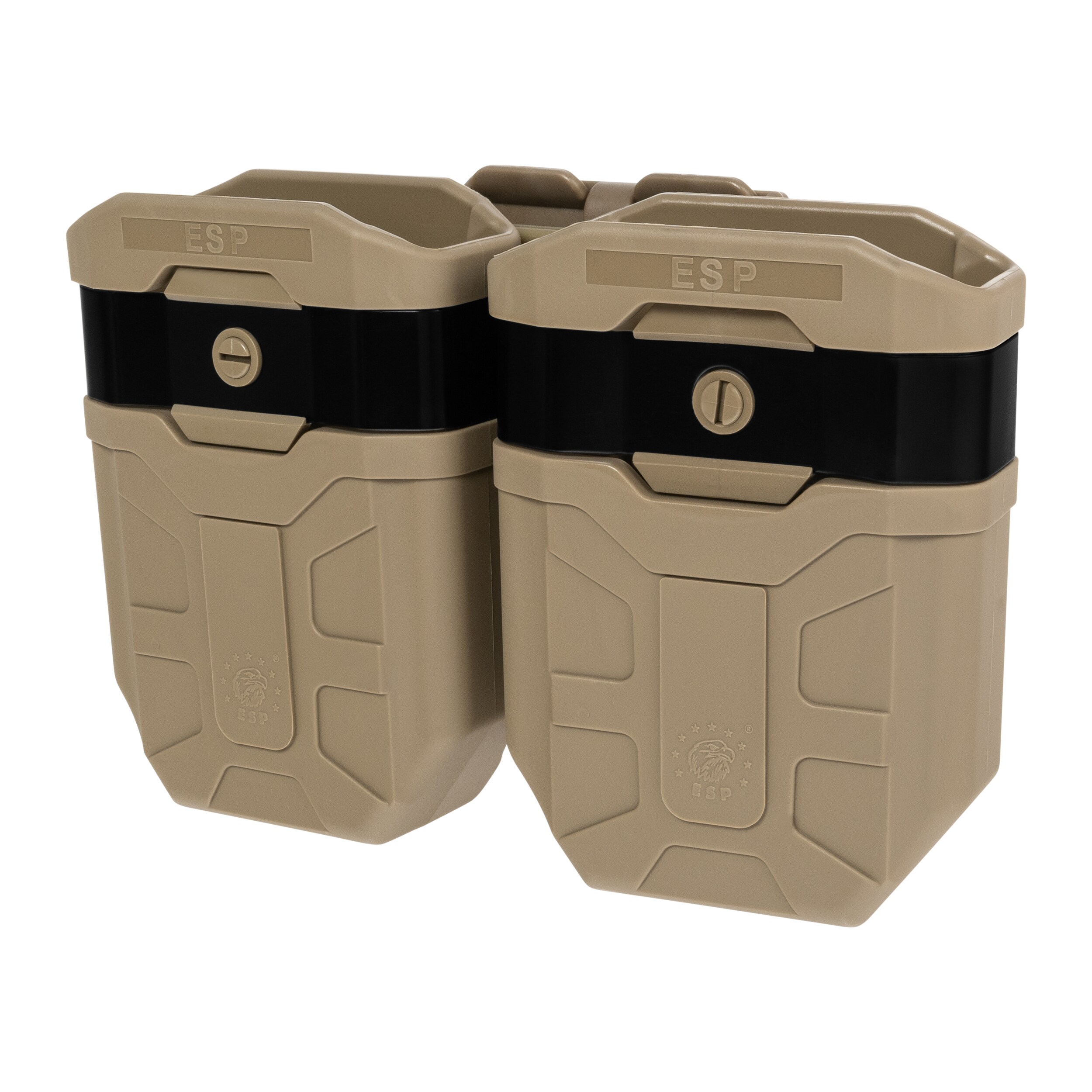 ESP Double swivel pouch with UBC-07 Clip mount for 7.62 mm magazines - Khaki