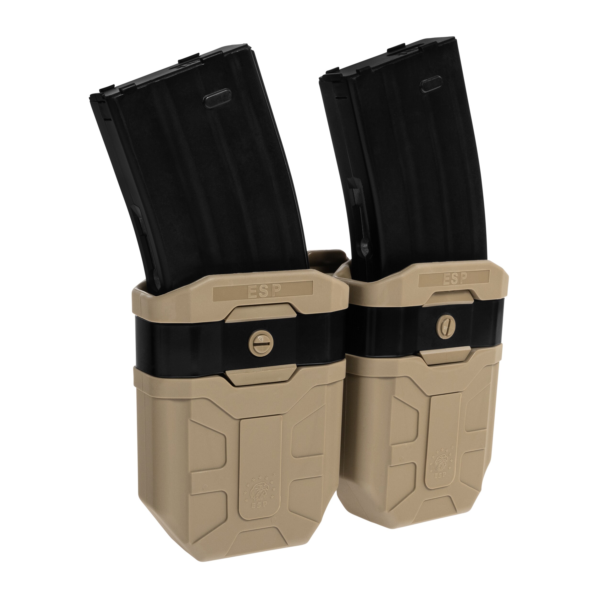 ESP Double swivel pouch with UBC-07 Clip mount for 7.62 mm magazines - Khaki