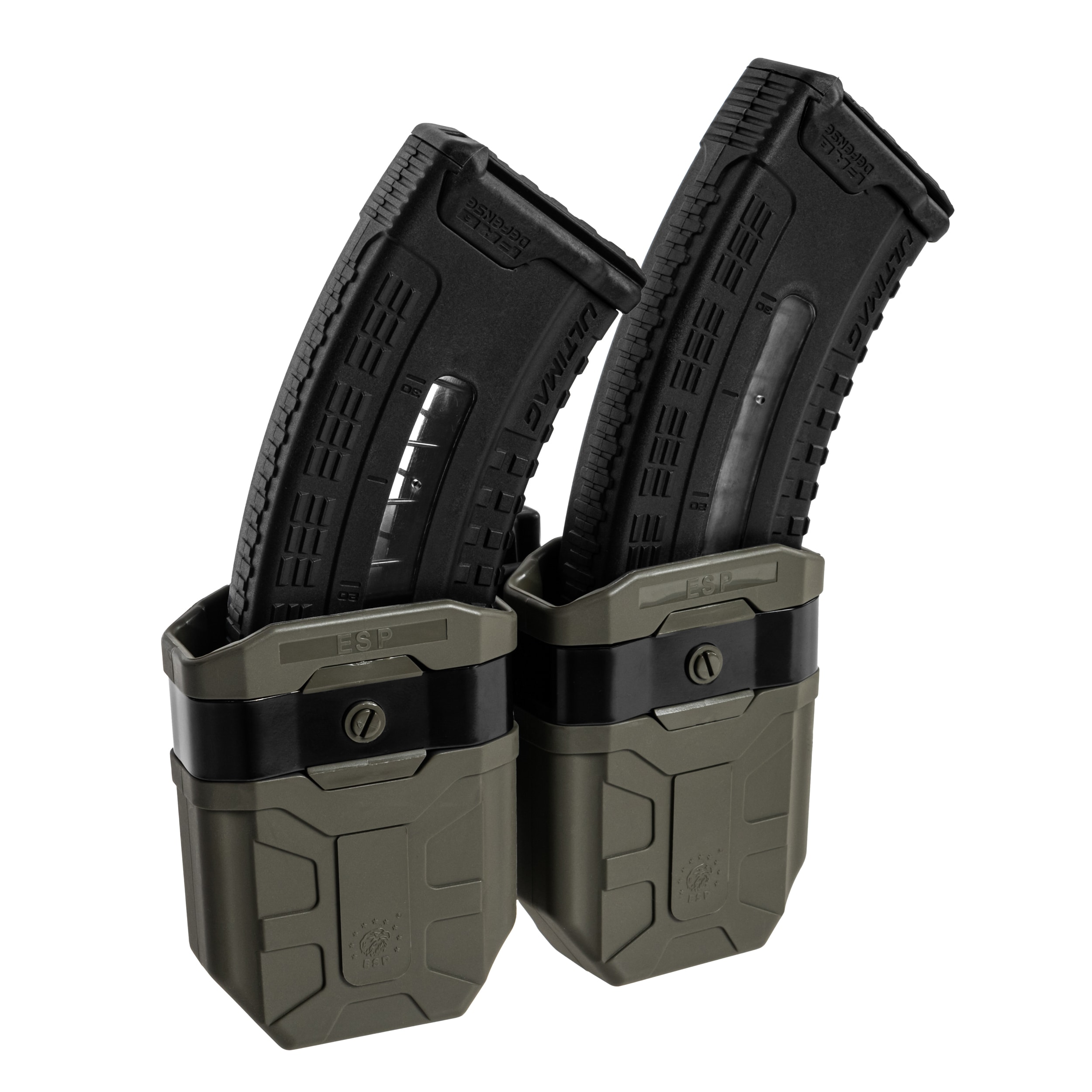 ESP Double swivel pouch with UBC-08 mount for 7.62 mm magazines - Olive Drab