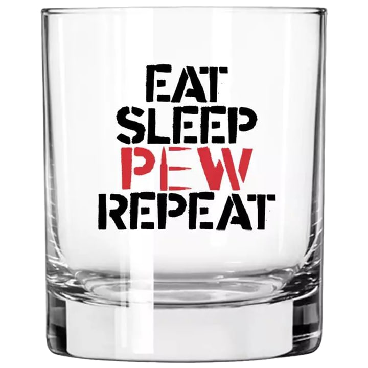 Lucky Shot Eat Sleep Pew Repeat glass - 325 ml