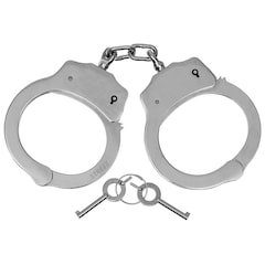MFH Delux Steel Handcuffs - Silver