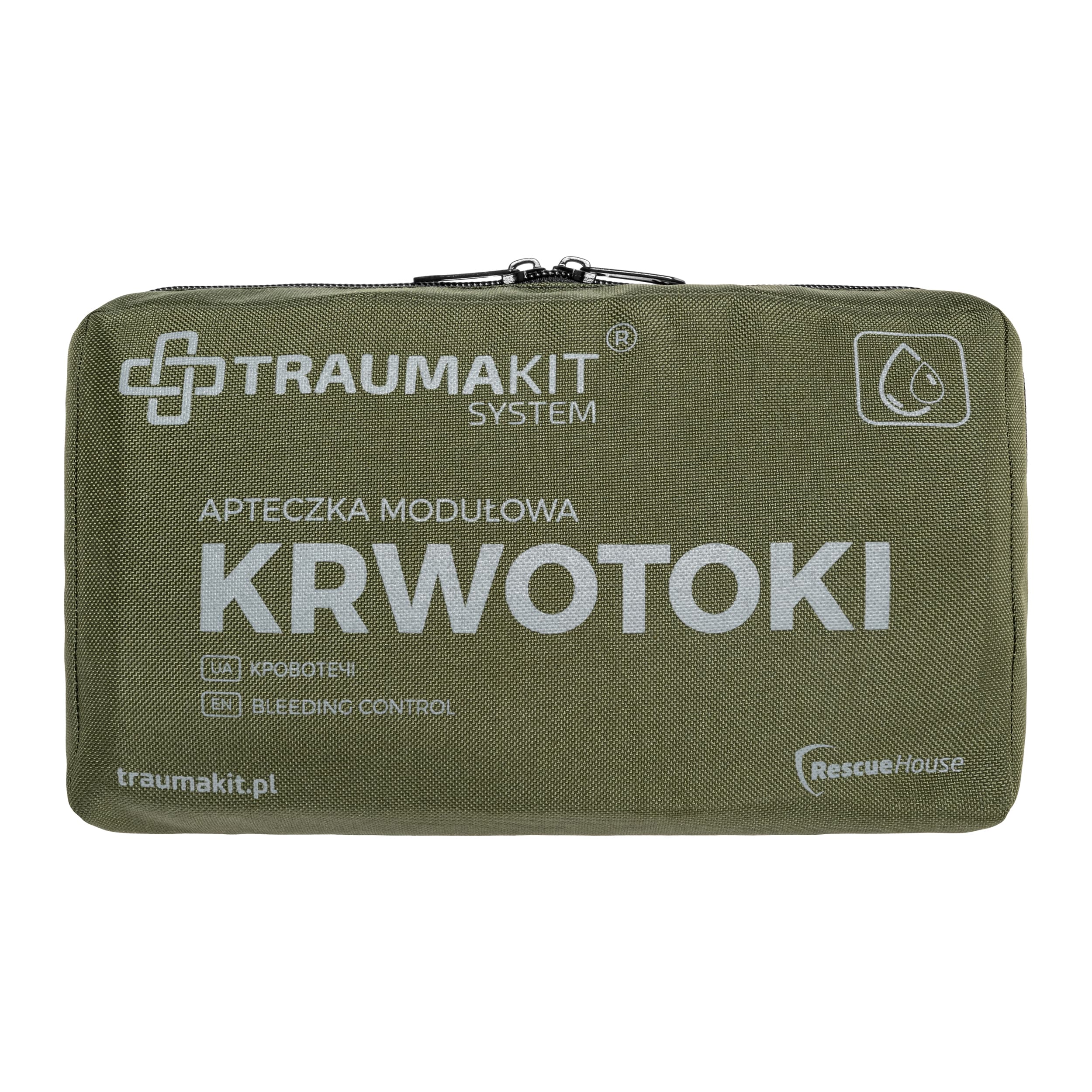 AedMax Trauma Kit K Modular First Aid Kit Green - Bleeding Control