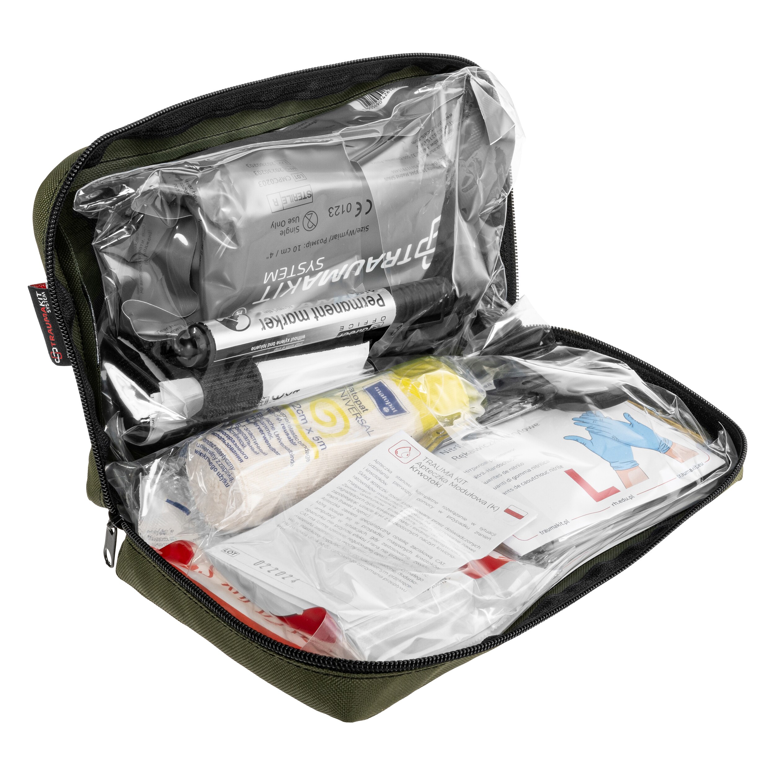 AedMax Trauma Kit K Modular First Aid Kit Green - Bleeding Control