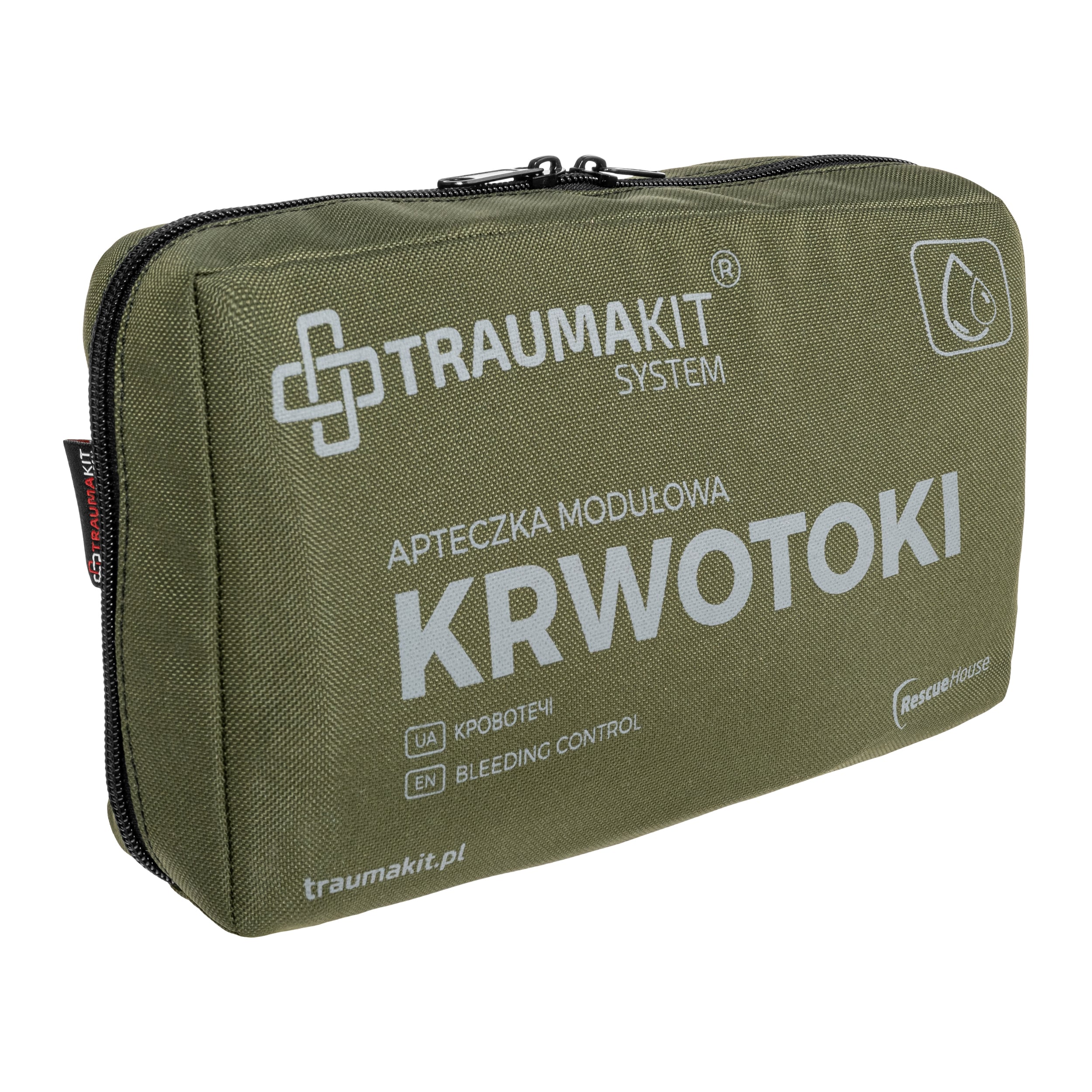 AedMax Trauma Kit K Modular First Aid Kit Green - Bleeding Control