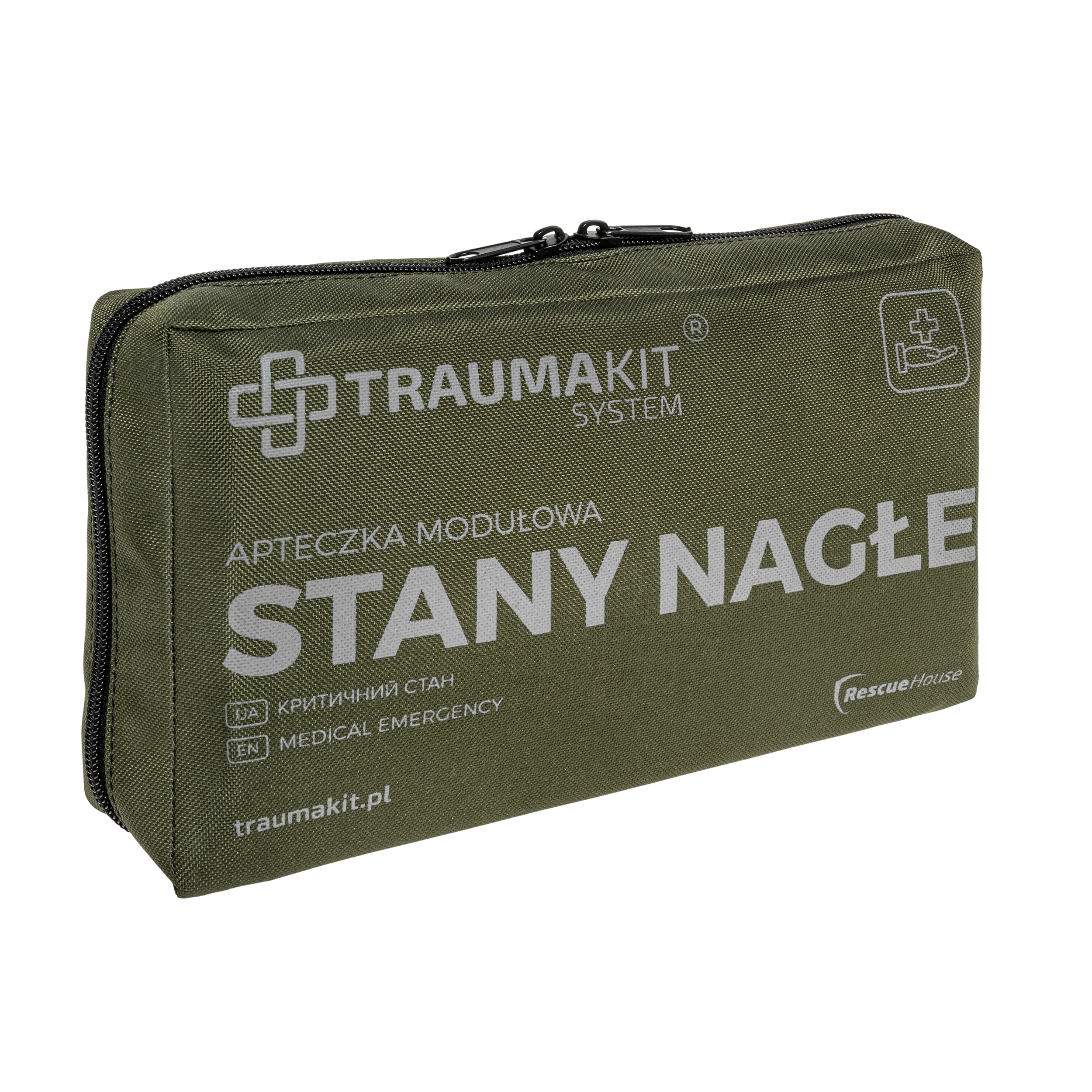 AedMax Trauma Kit S Modular First Aid Kit Green - Medical Emergency