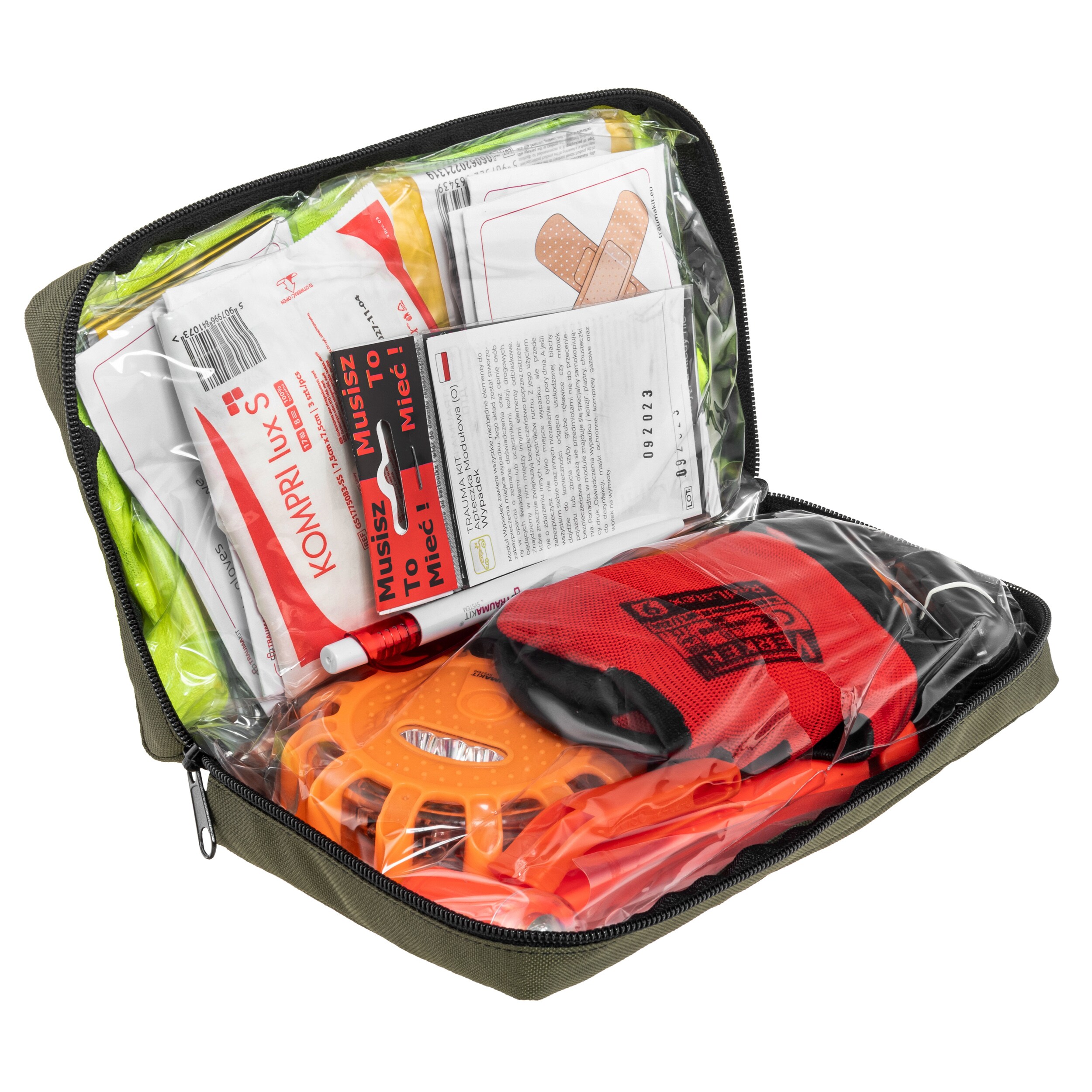 AedMax Trauma Kit W Modular First Aid Kit Green - Car Accident