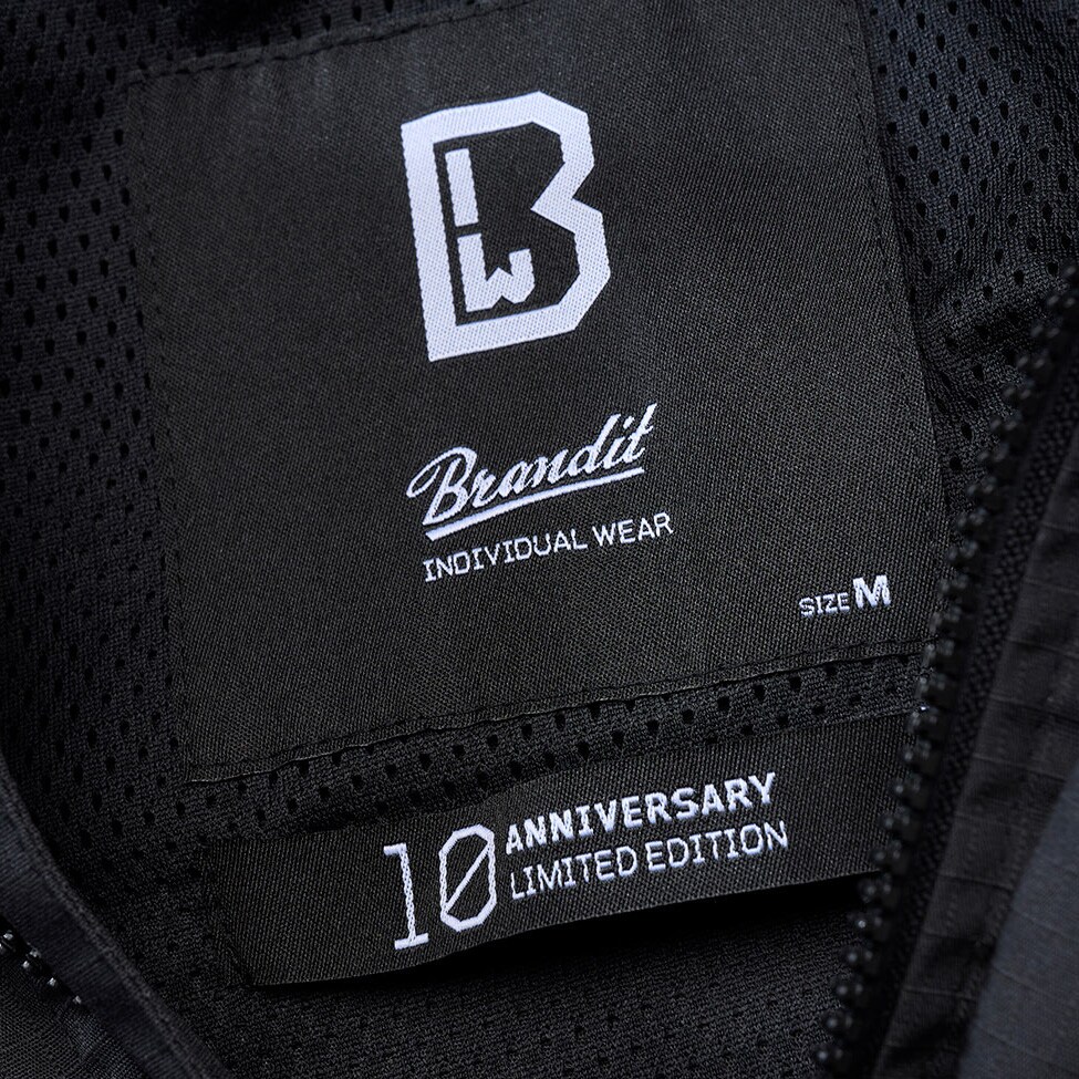 Brandit Summer Windbreaker Frontzip Ripstop Jacket - Black