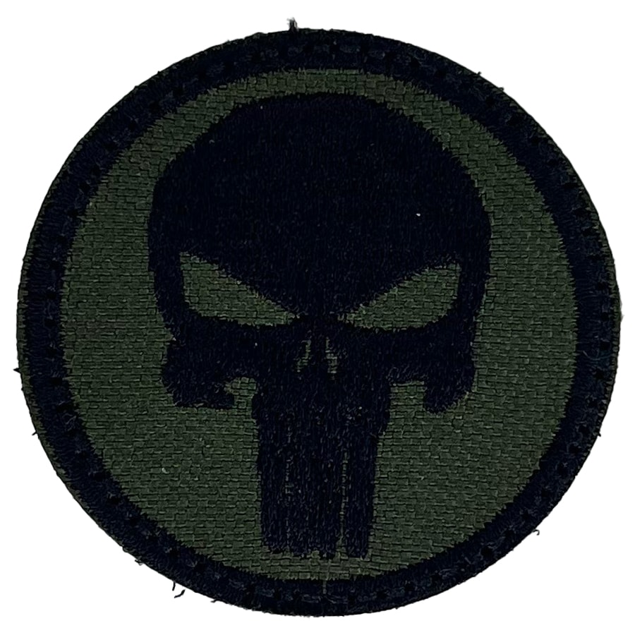 Mini Punisher patch 51 x 51 mm - Black/Green 