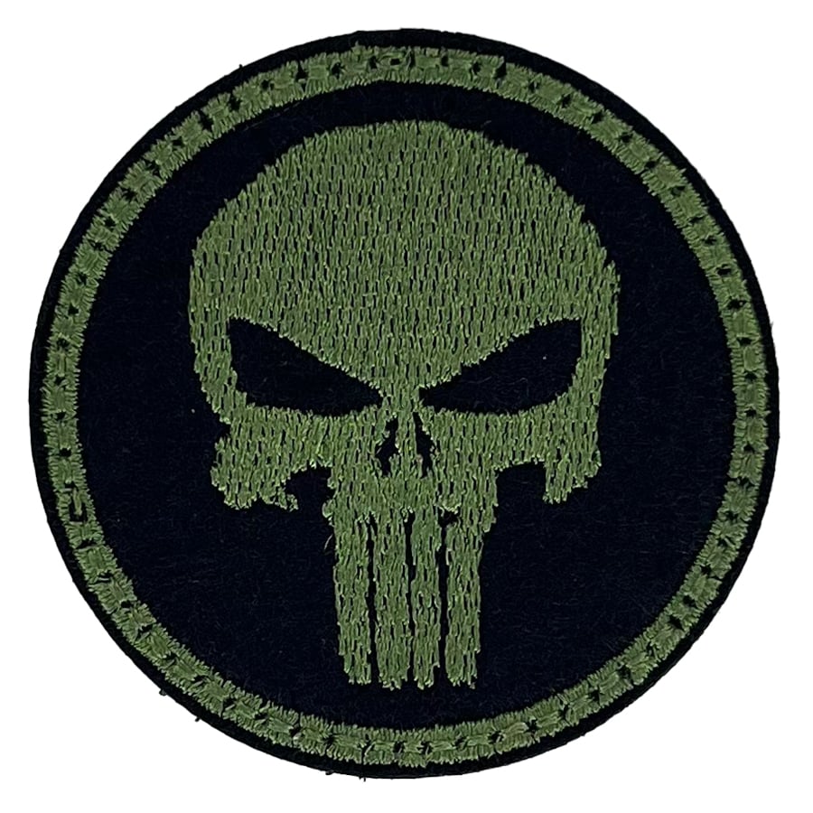 Mini Punisher patch 51 x 51 mm - Green/Black