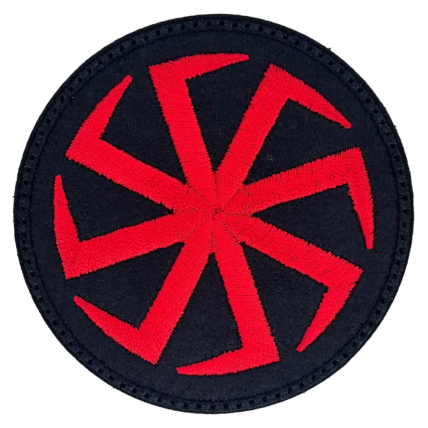 Slavic Kolovrat patch 75 x 75 mm - Red