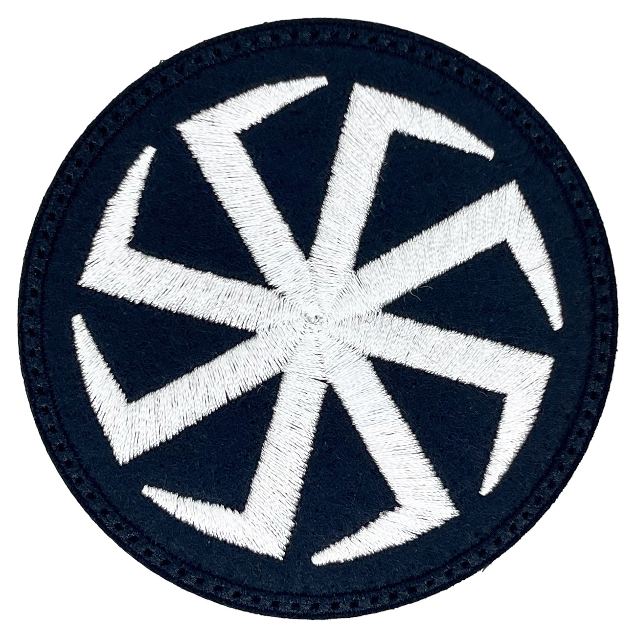 Slavic Kolovrat patch 75 x 75 mm - White