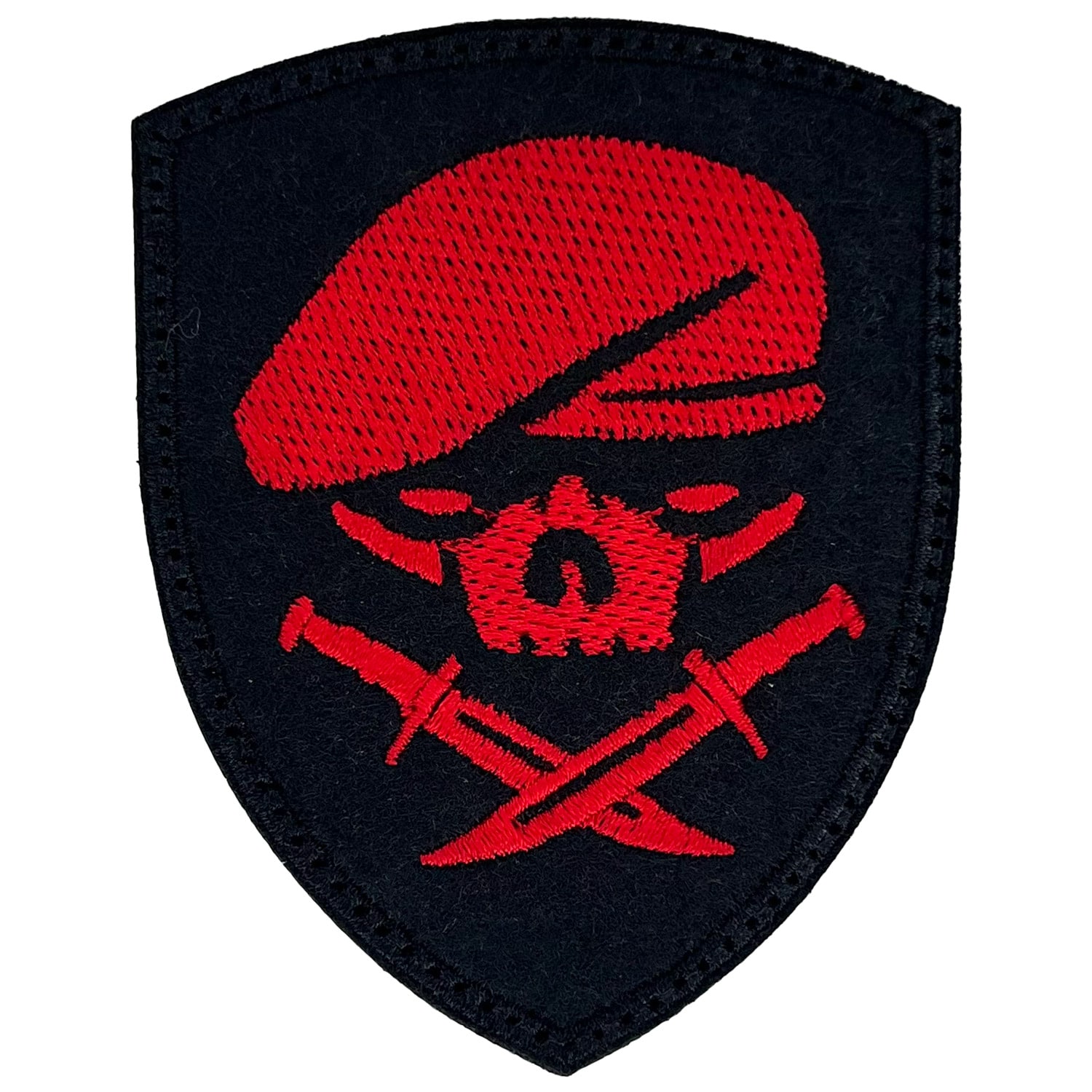 Beret Skull Patch 65 x 80 mm - Red