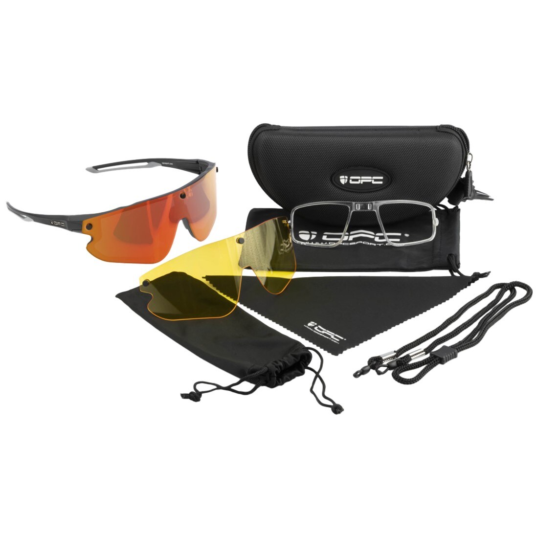 OPC All Round Morpho Sunglasses - Matt Black/Red/Yellow Set