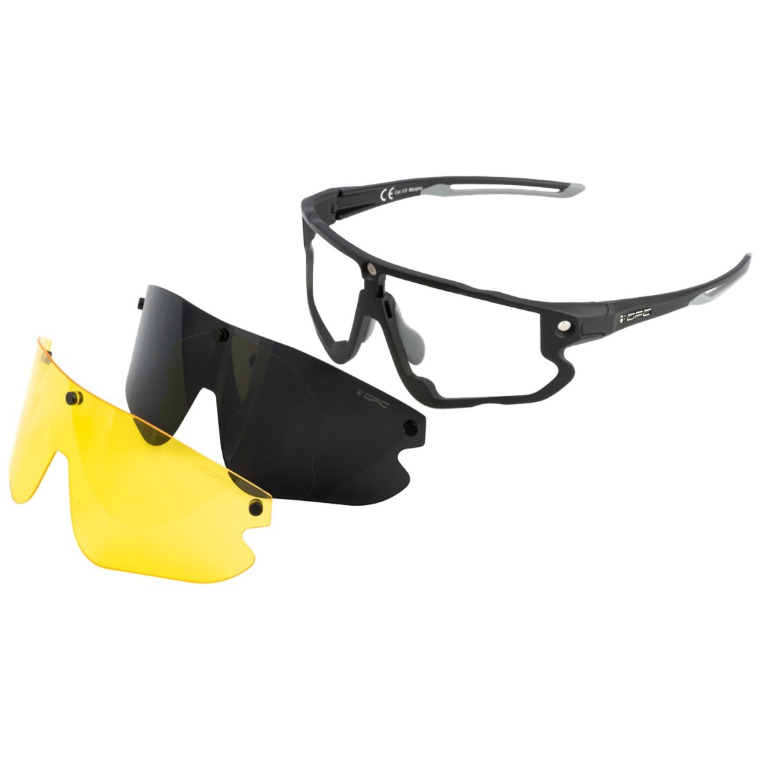 OPC All Round Morpho Sunglasses - Matt Black/Smoke/Yellow Set