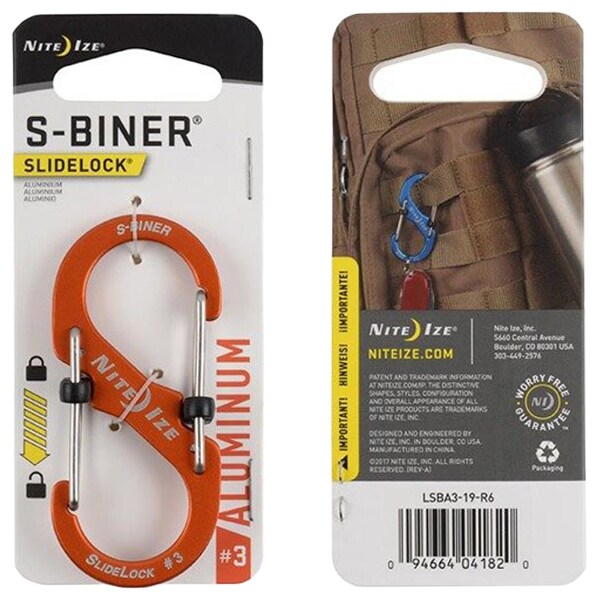 Nite Ize S-Biner SlideLock Aluminum 3 Carabiner - Orange