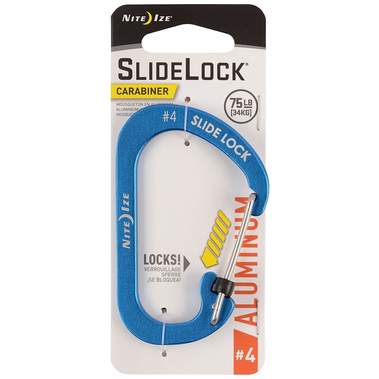 Nite Ize SlideLock 4 Aluminum Carabiner - Blue