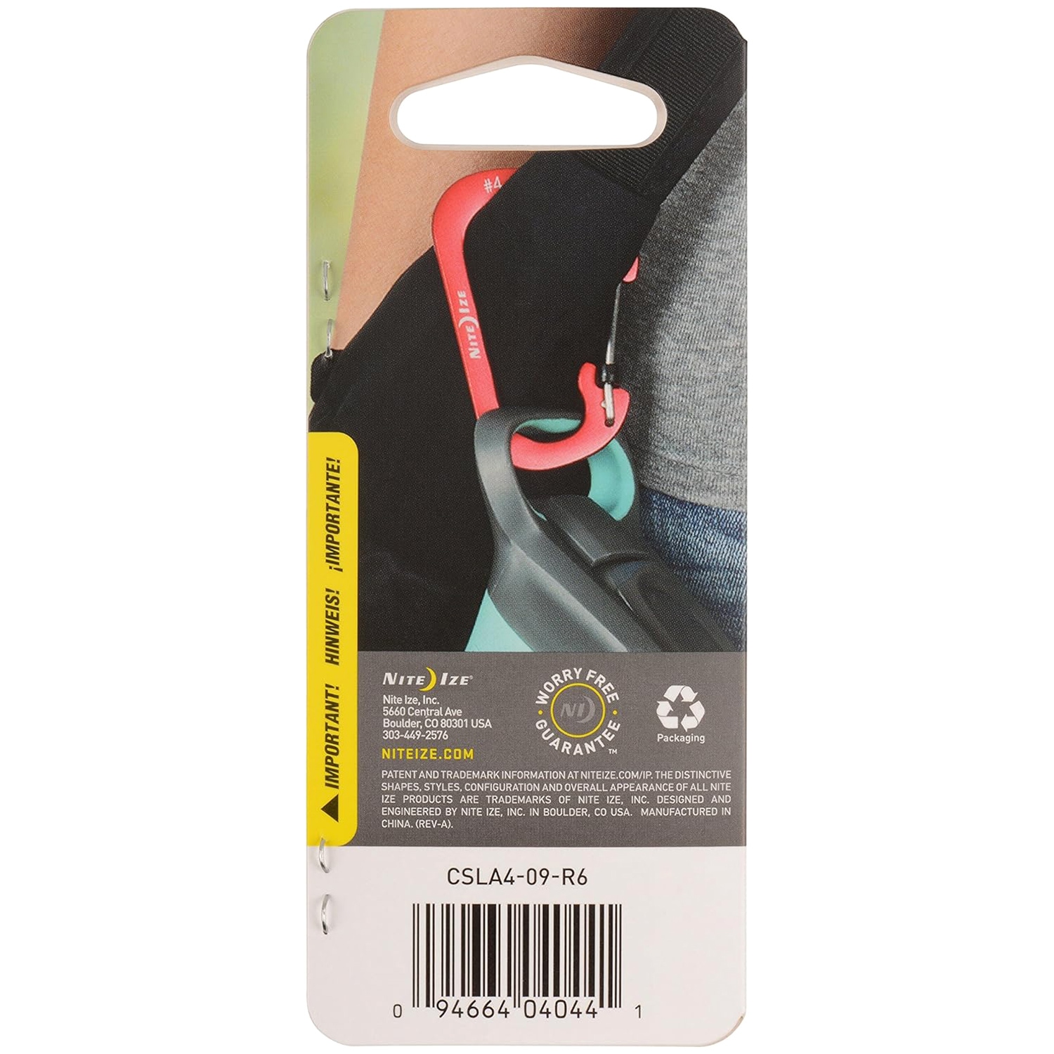 Nite Ize SlideLock 4 Aluminum Carabiner - Charcoal