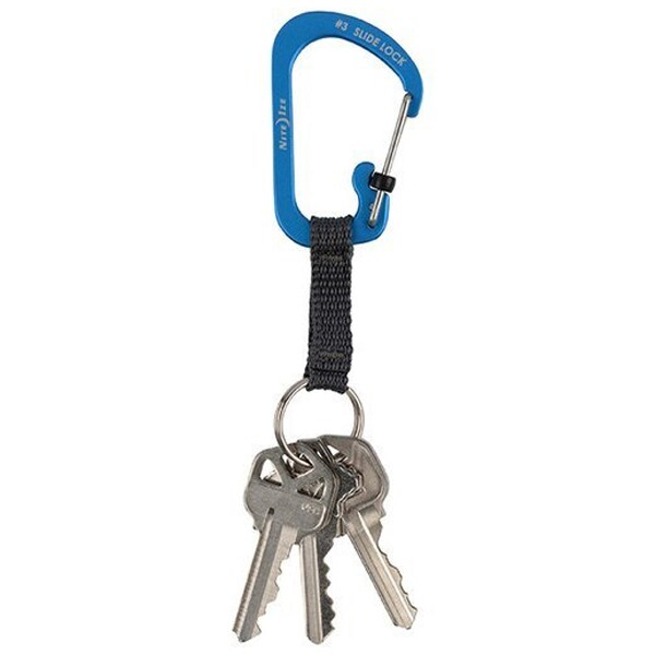 Nite Ize SlideLock Key Ring Aluminum Carabiner - Blue