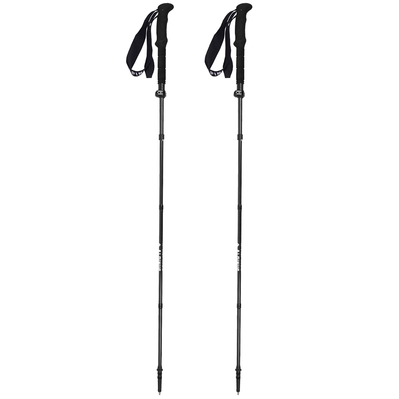 Alpinus Zermatt Folding Trekking Poles - Black