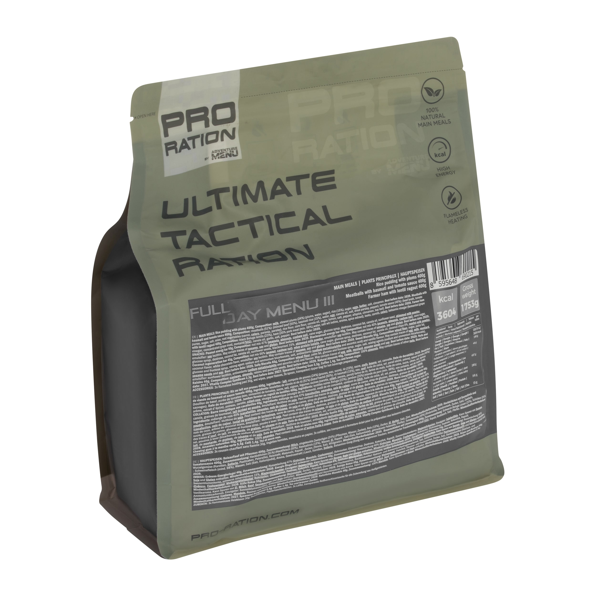 Adventure Menu Pro Ration Ultimate Tactical Ration Full-Day Menu III