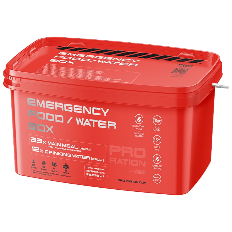 Pro Ration Emergency Food Water Box Ration Set