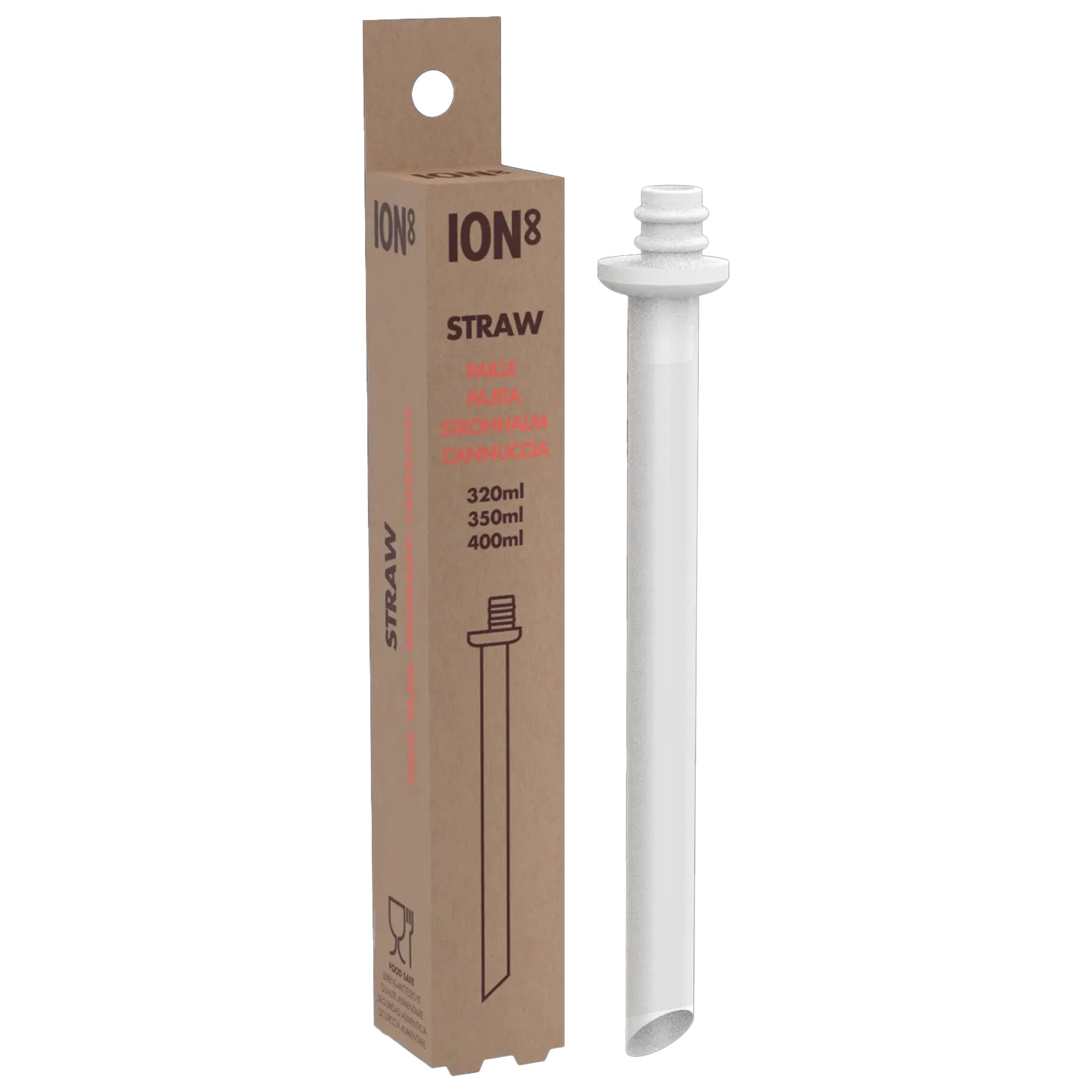 ION8 Small Bottle Straw - White