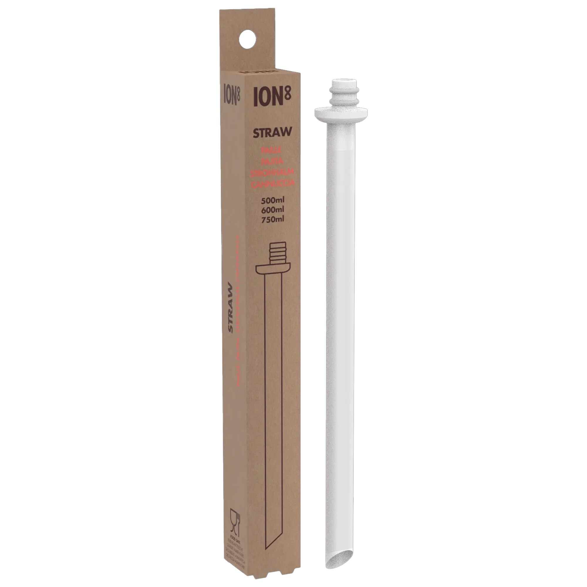 ION8 Medium Bottle Straw - White