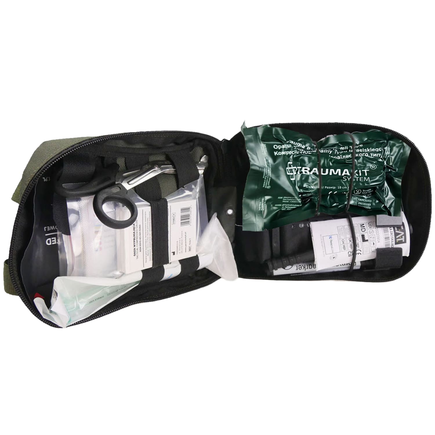 AedMax IFAK Individual Medical Package IPMED Tactical First Aid Kit - Green