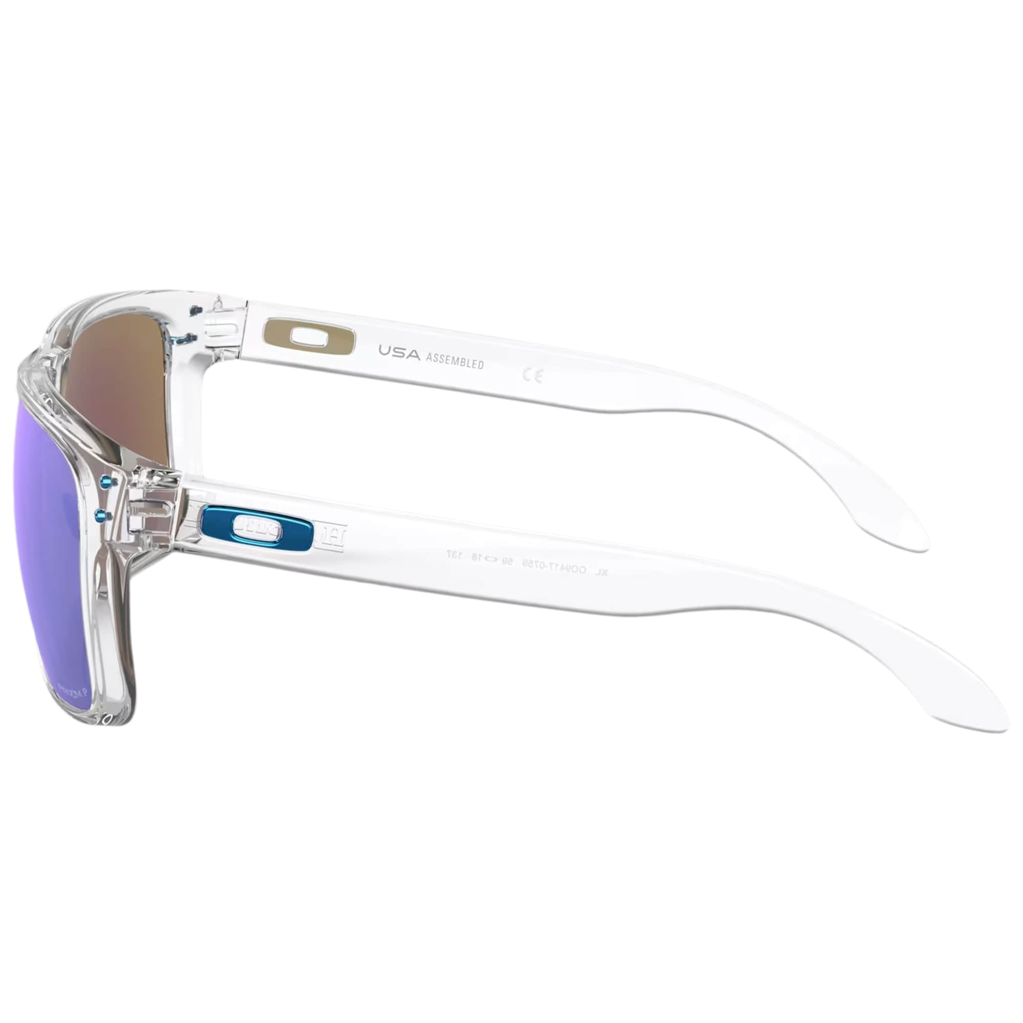 Oakley Holbrook XL Sunglasses - Polished Clear Frame/Prizm Sapphire Polarized Lenses