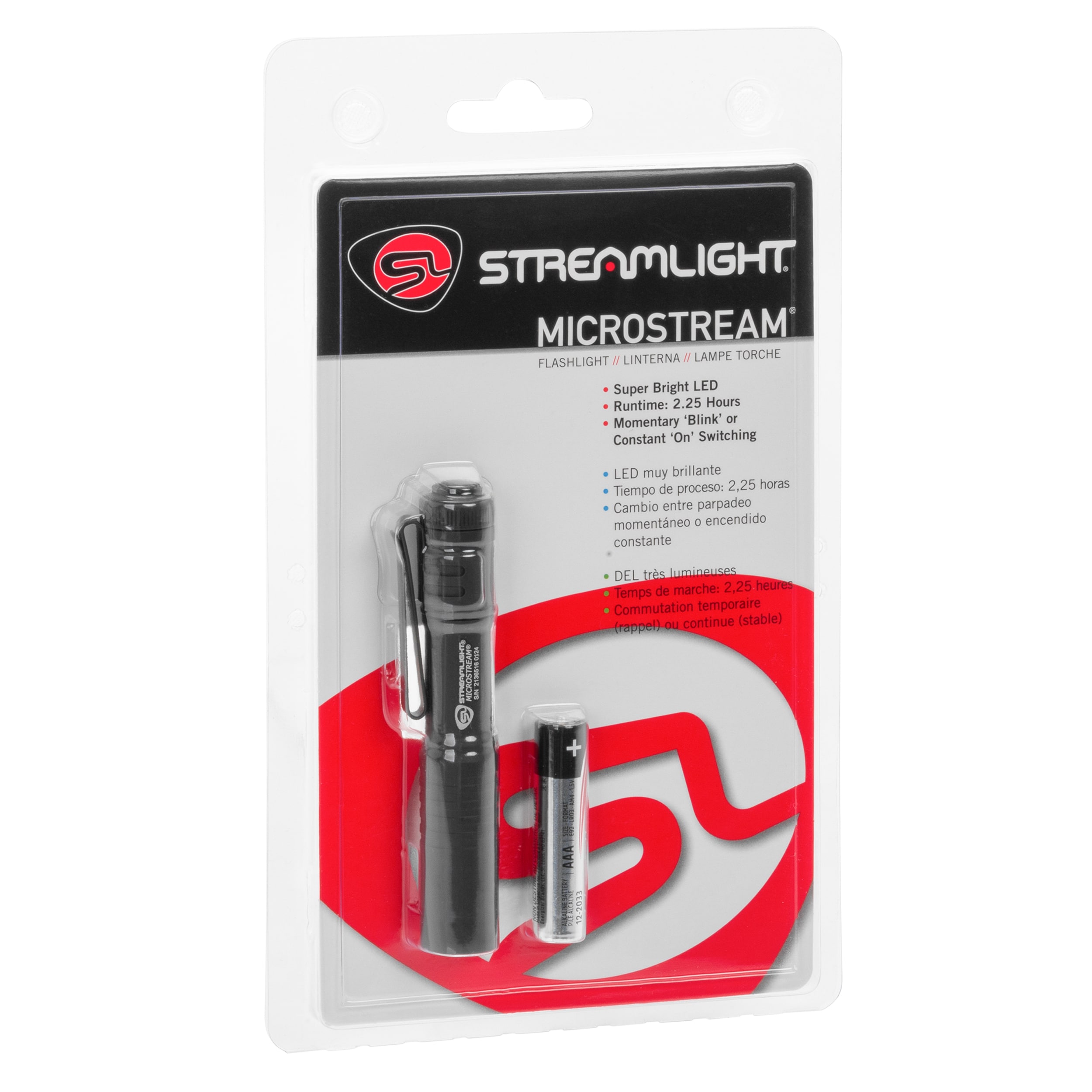 Streamlight MicroStream Pocket Light Flashlight Black - 45 lumens