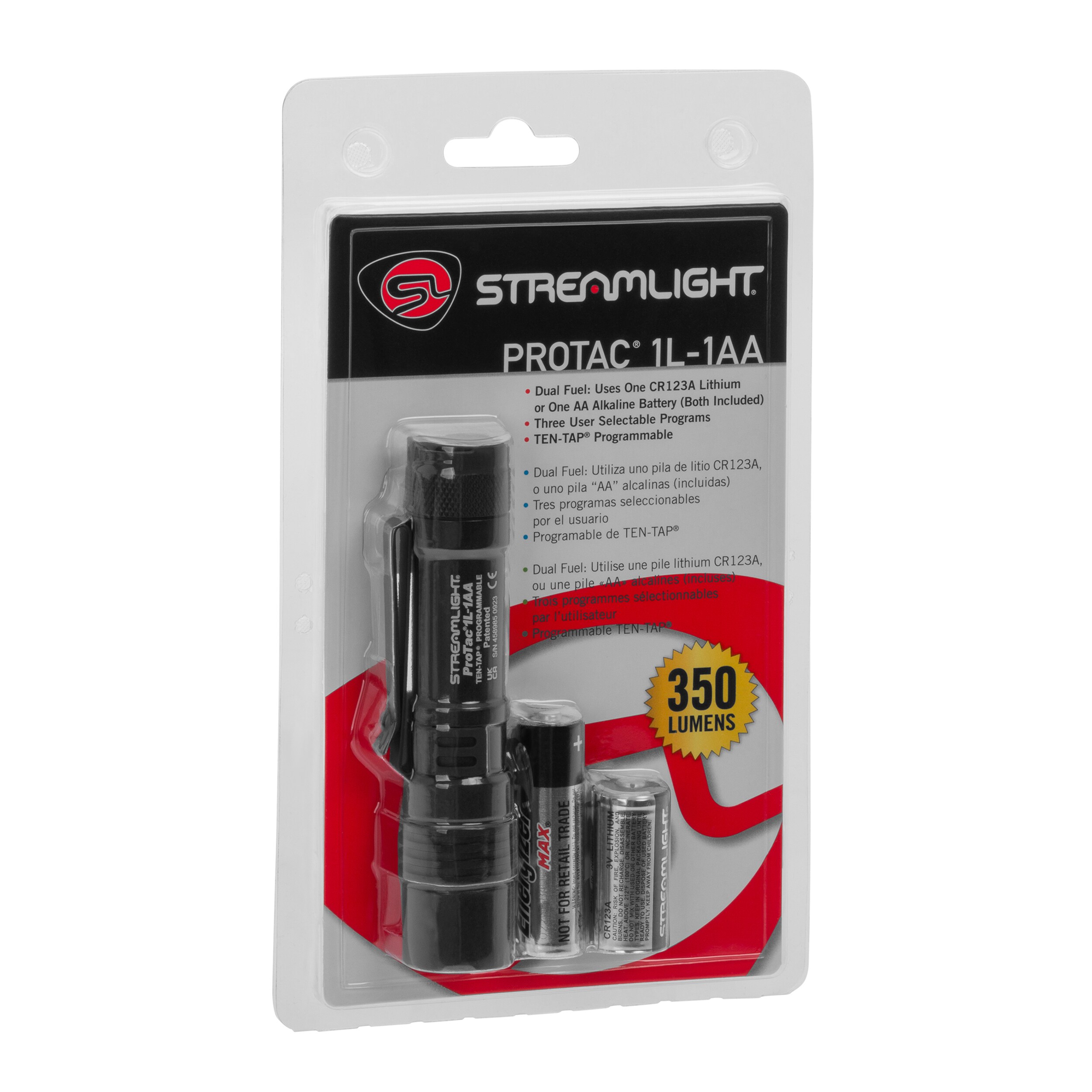 Streamlight Protac 1L-1AA Flashlight - Black - 350 lumens