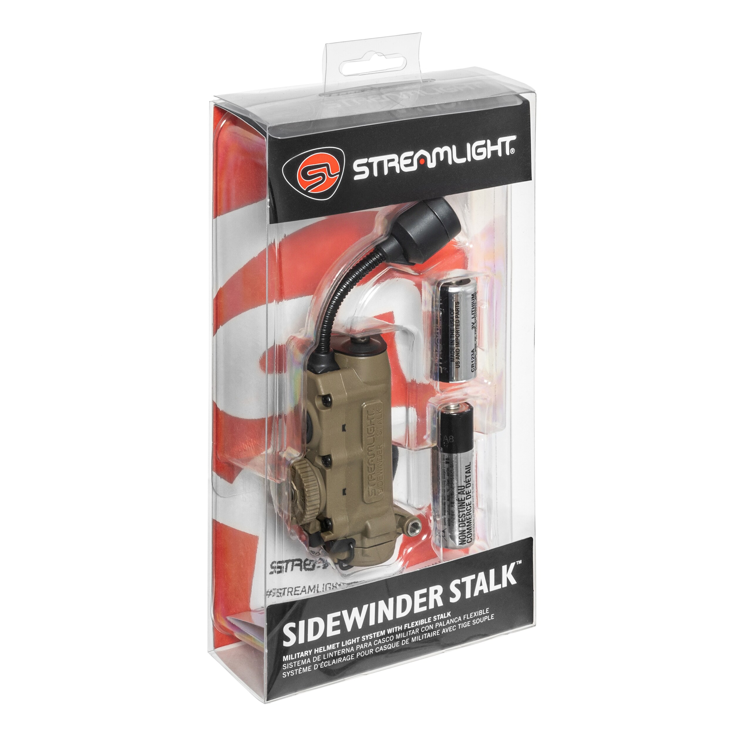 Streamlight Sidewinder Stalk Helmet Clip Flashlight Coyote - 76 lumens