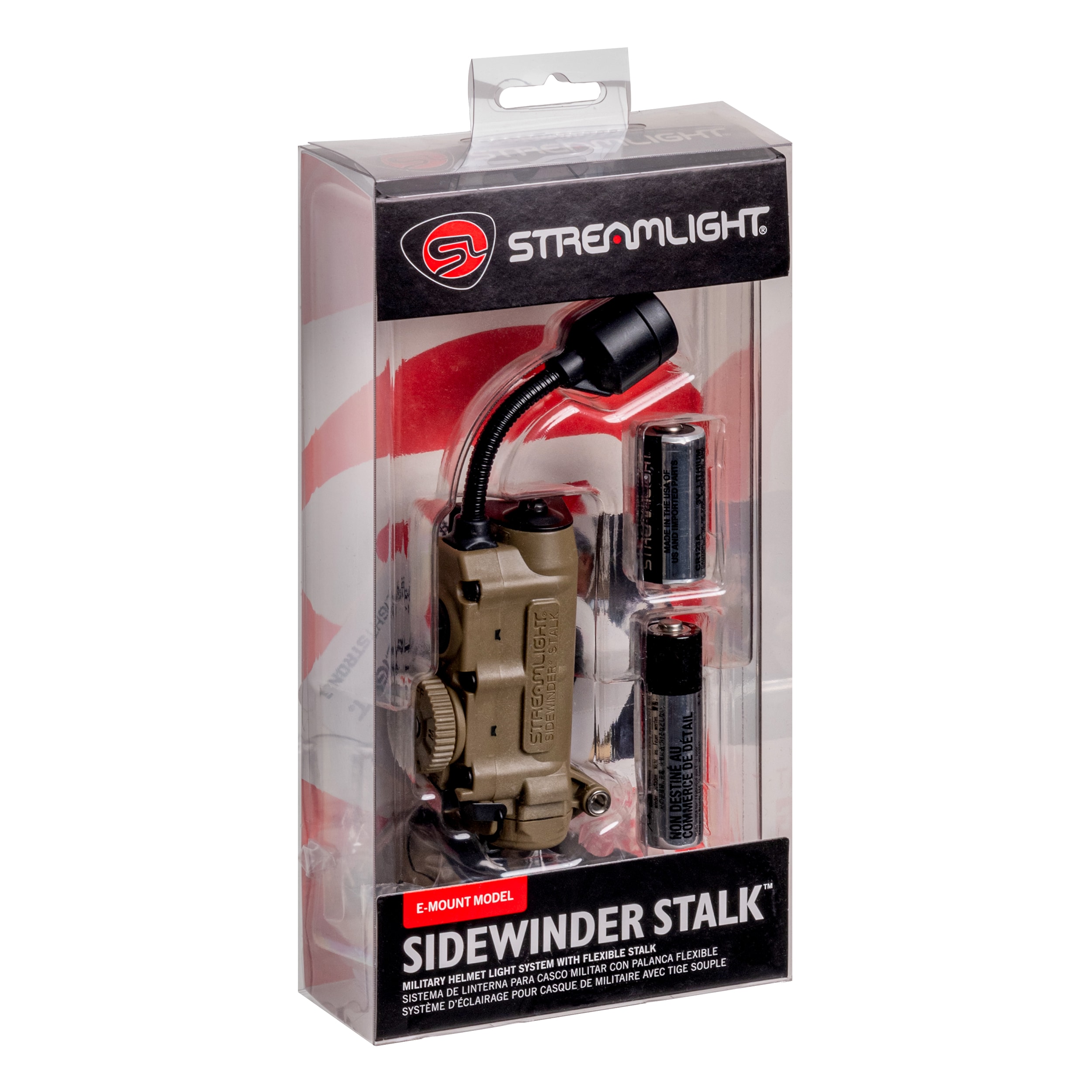 Streamlight Sidewinder Stalk Helmet Clips E-Mount Flashlight Coyote - 76 lumens 